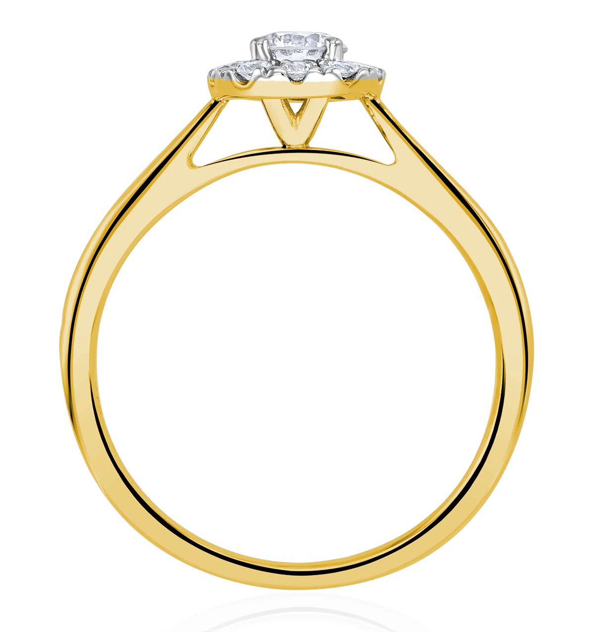 Lab Diamond Halo Engagement Ring 0.50ct H/Si in 9K Gold - Image 3