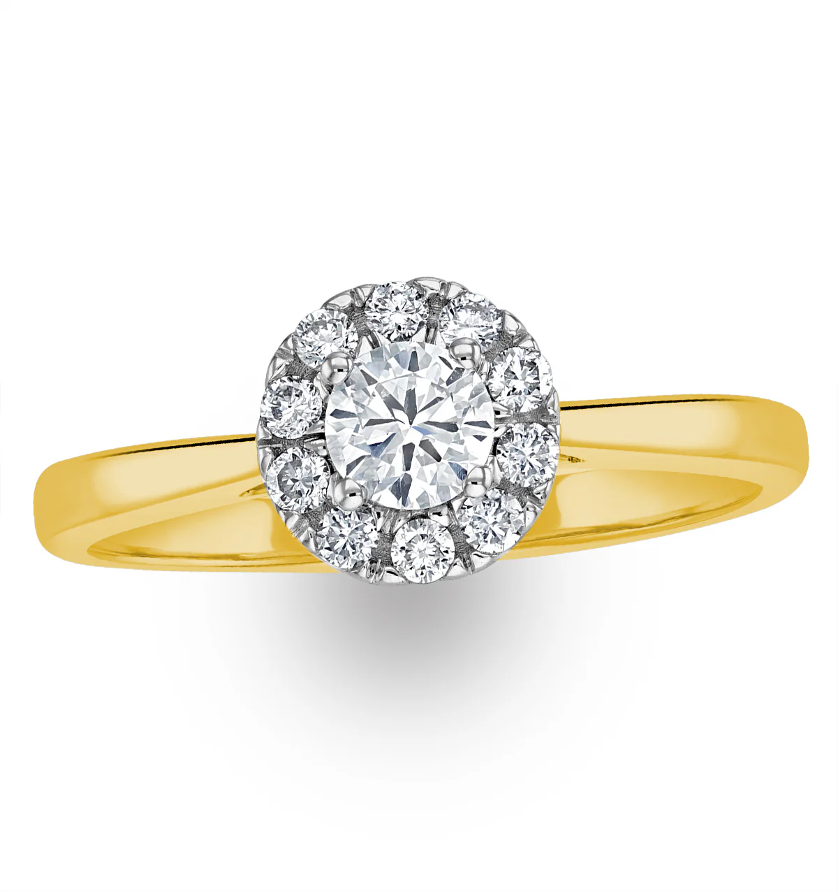 Lab Diamond Halo Engagement Ring 0.50ct H/Si in 9K Gold - Image 4