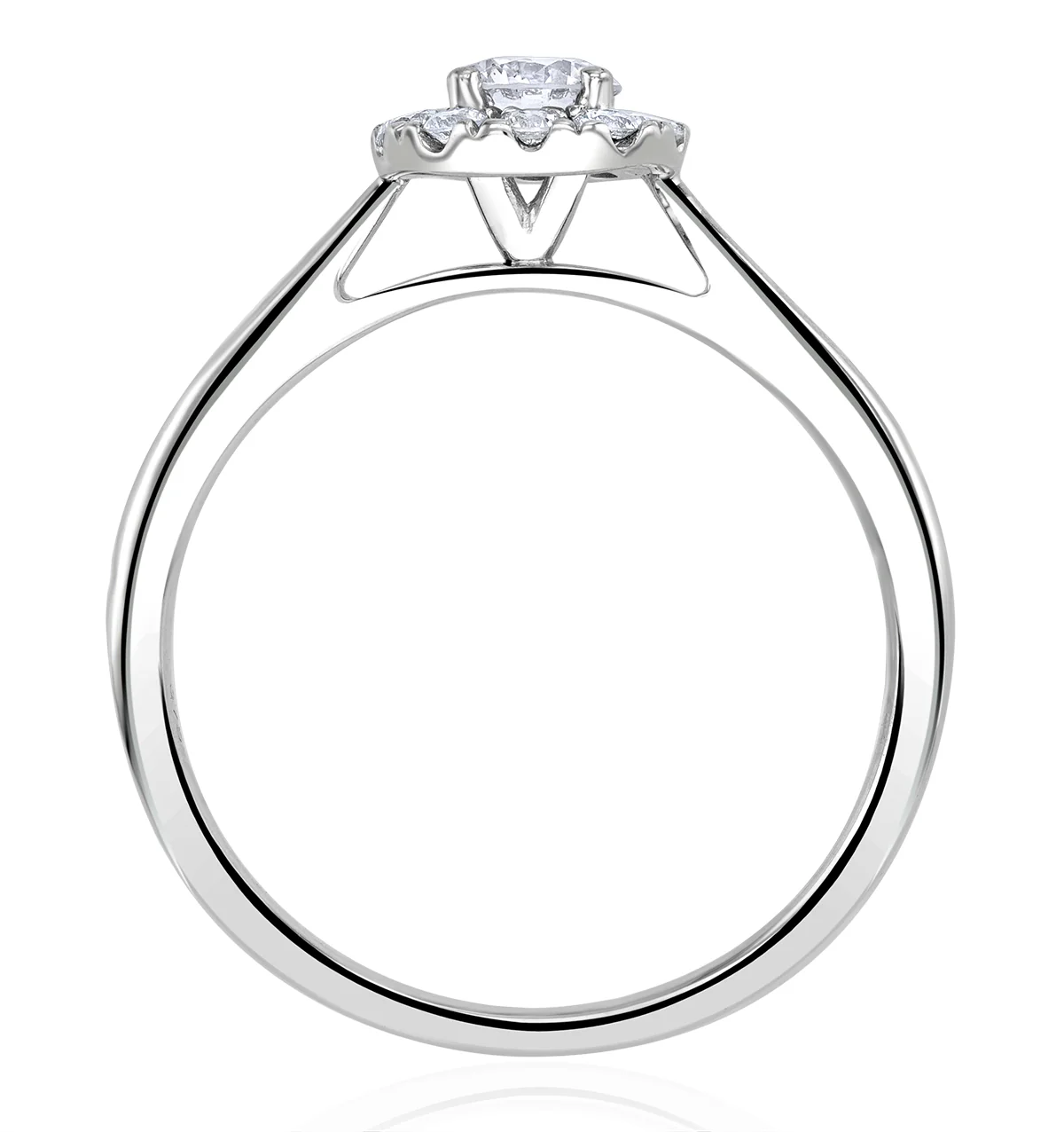 Lab Diamond Halo Engagement Ring 0.50ct H/Si in 9K White Gold - Image 3