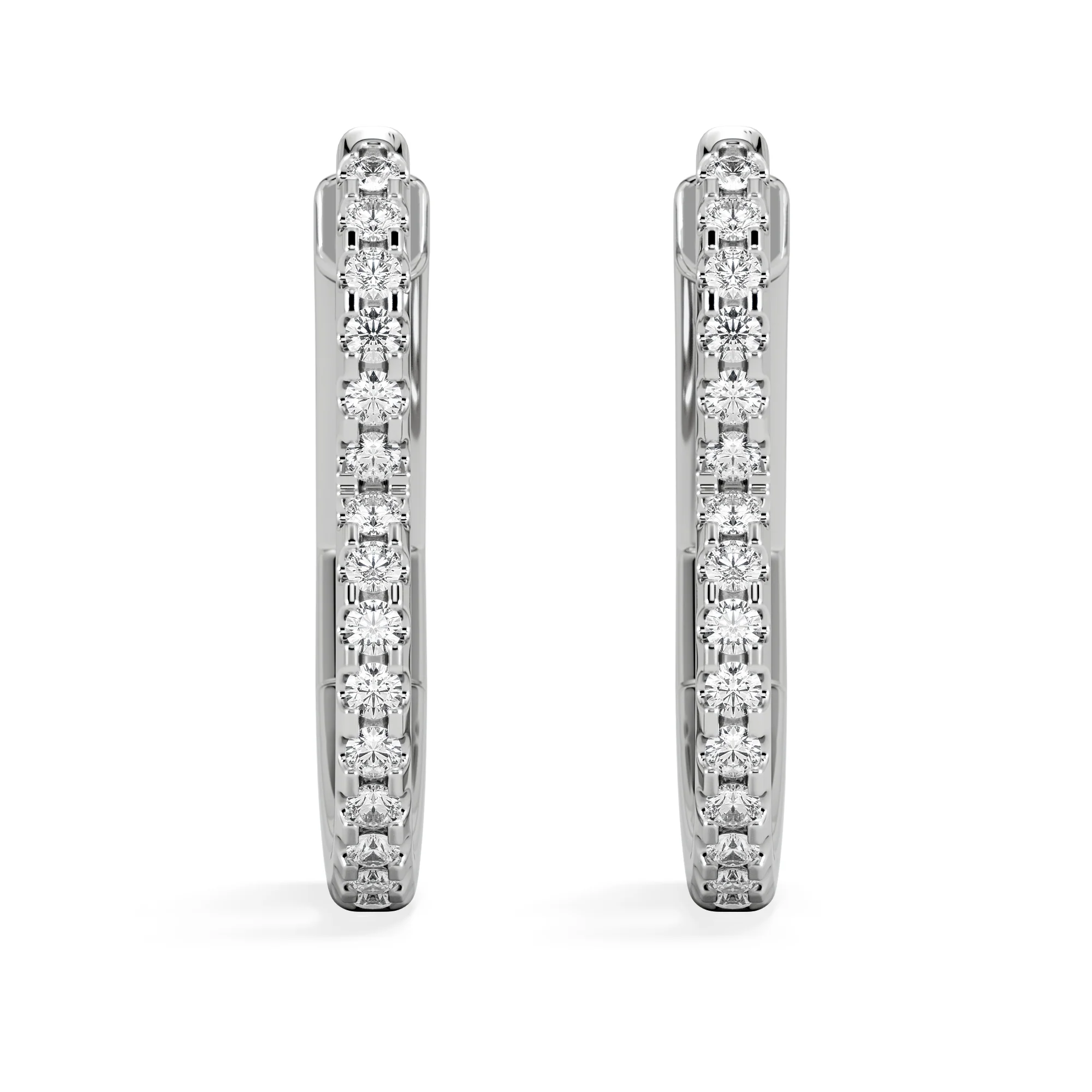 Lab Diamond Heart Hoop Earrings 0.22ct in 925 Silver - Image 3