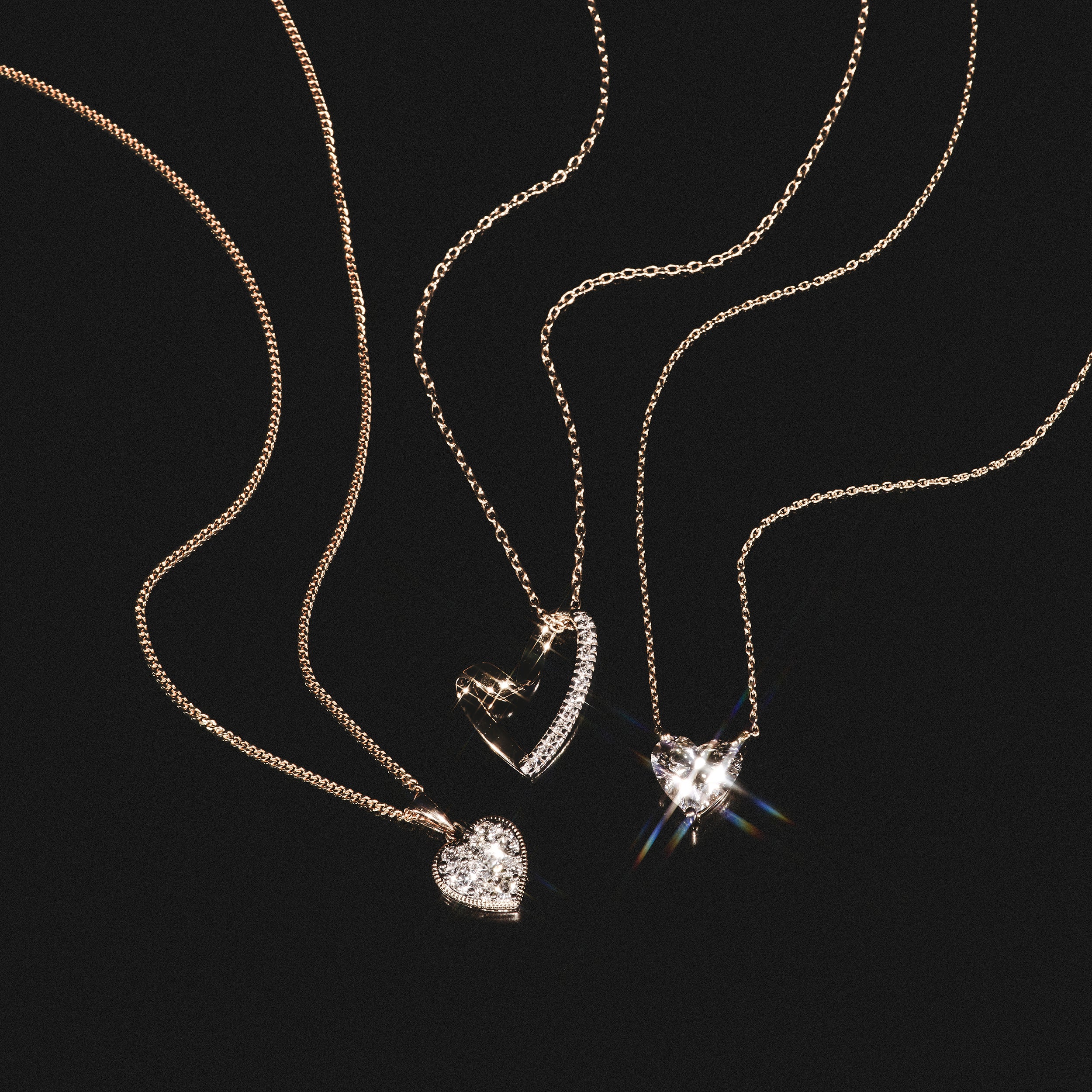 Lab Diamond Heart Necklace Pendant 0.10ct H/SI Set in 925 Silver - Image 5
