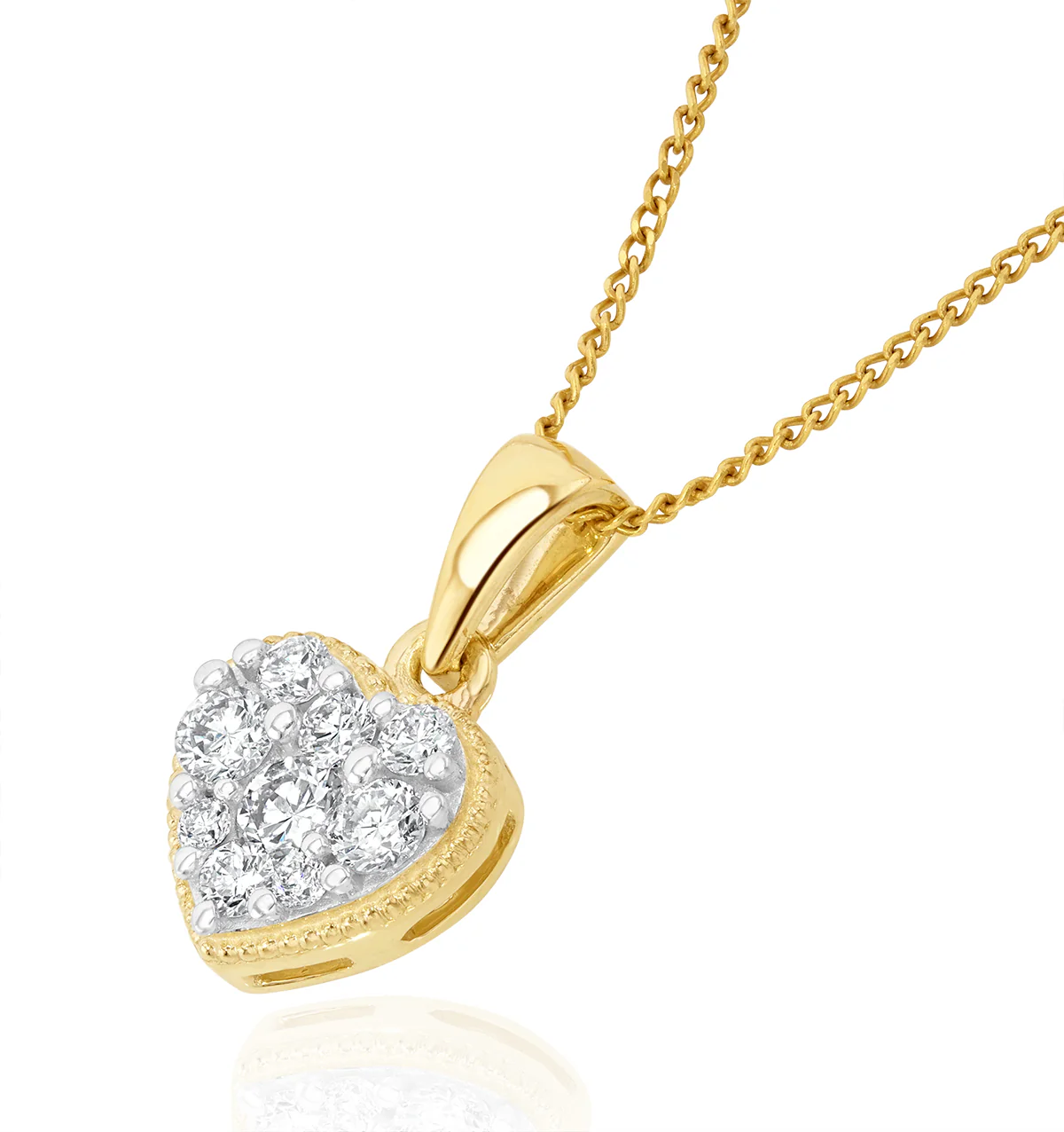 Lab Diamond Heart Pendant Necklace 0.25ct H/Si in 9K Gold - Image 3