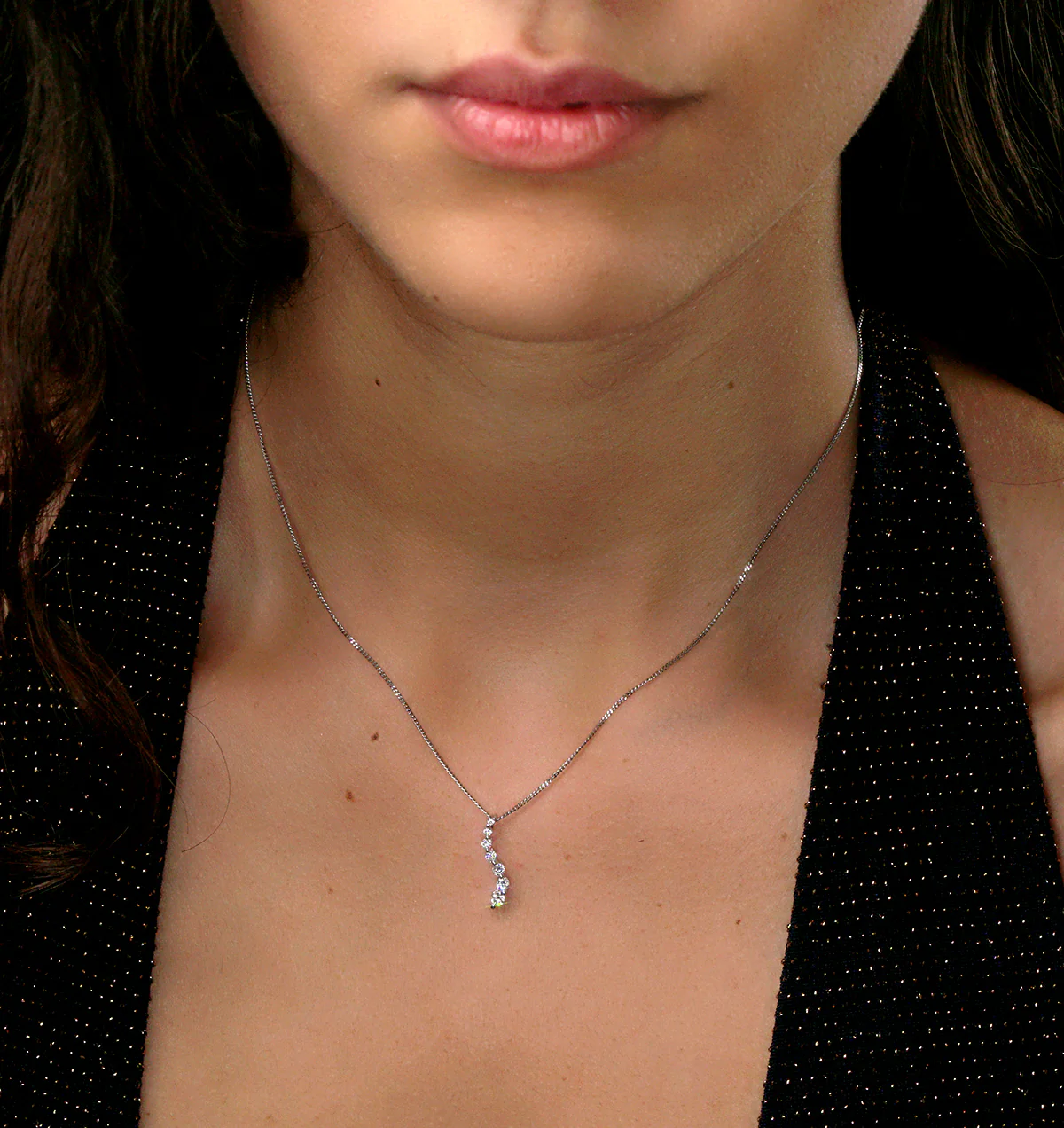 Lab Diamond Life Journey Pendant Necklace 0.25ct H/Si in 9K White Gold - Image 2