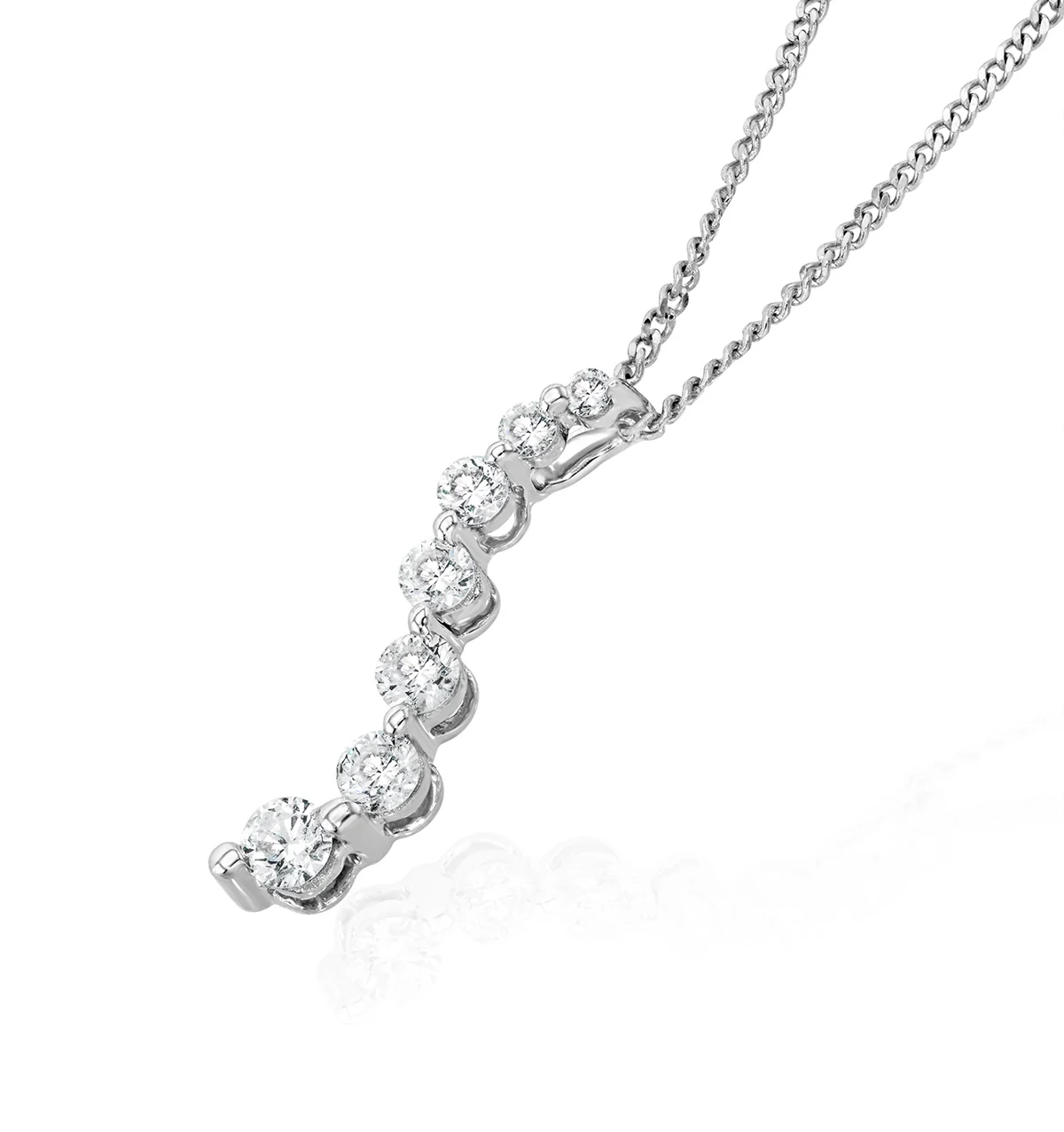 Lab Diamond Life Journey Pendant Necklace 0.25ct H/Si in 9K White Gold - Image 3