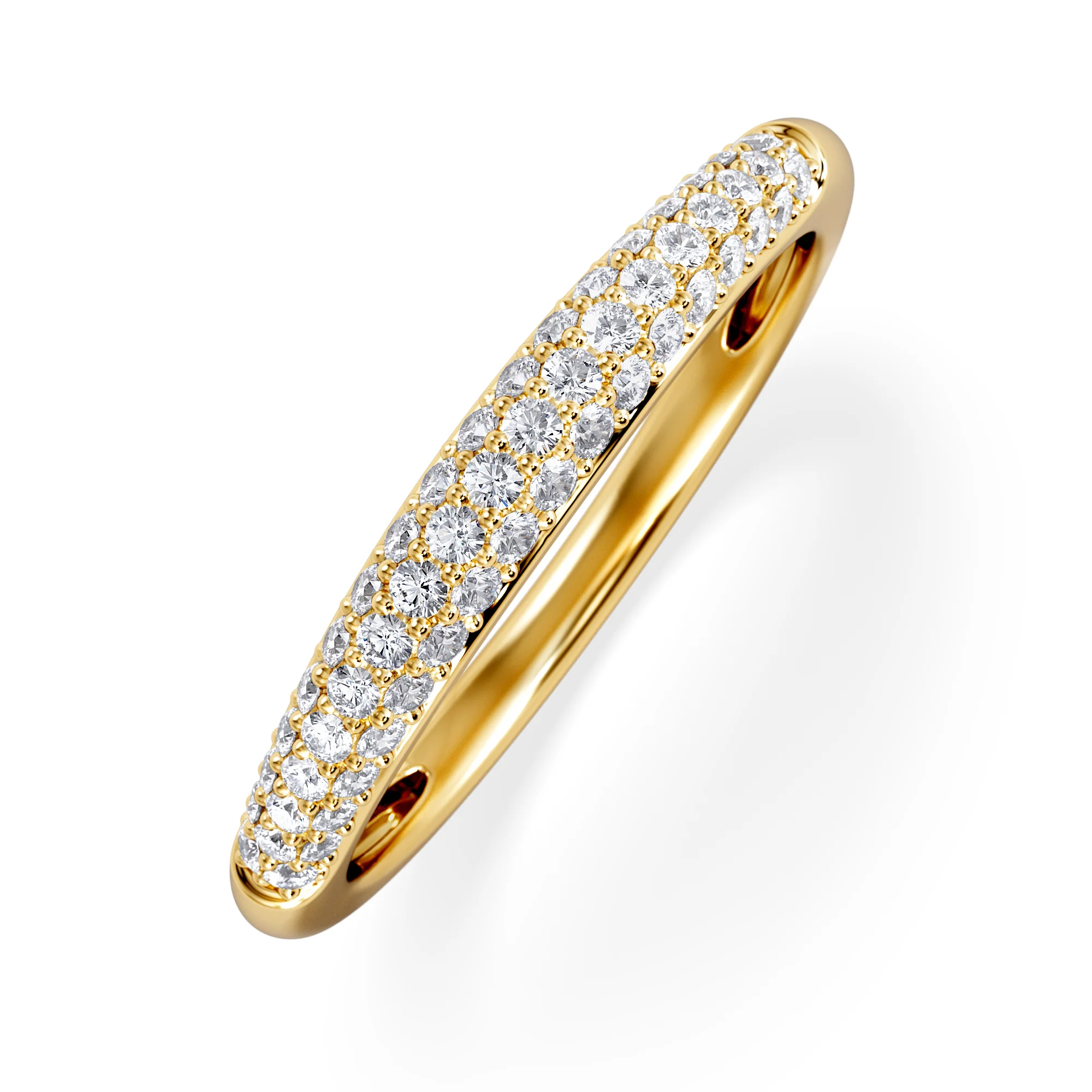 Lab Diamond Micro Pave Half Eternity Ring 0.30ct in 18k Gold Vermeil