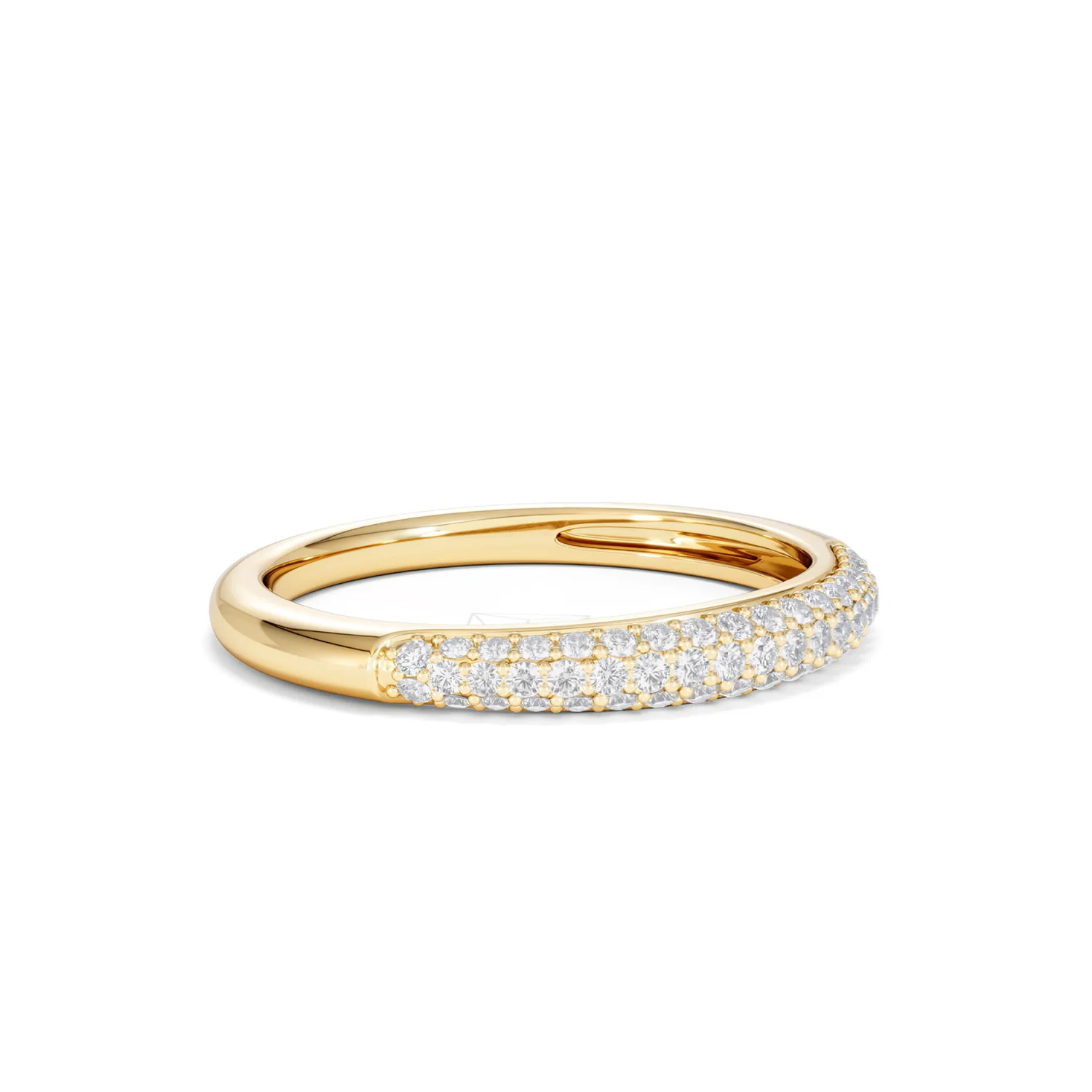 Lab Diamond Micro Pave Half Eternity Ring 0.30ct in 18k Gold Vermeil - Image 19