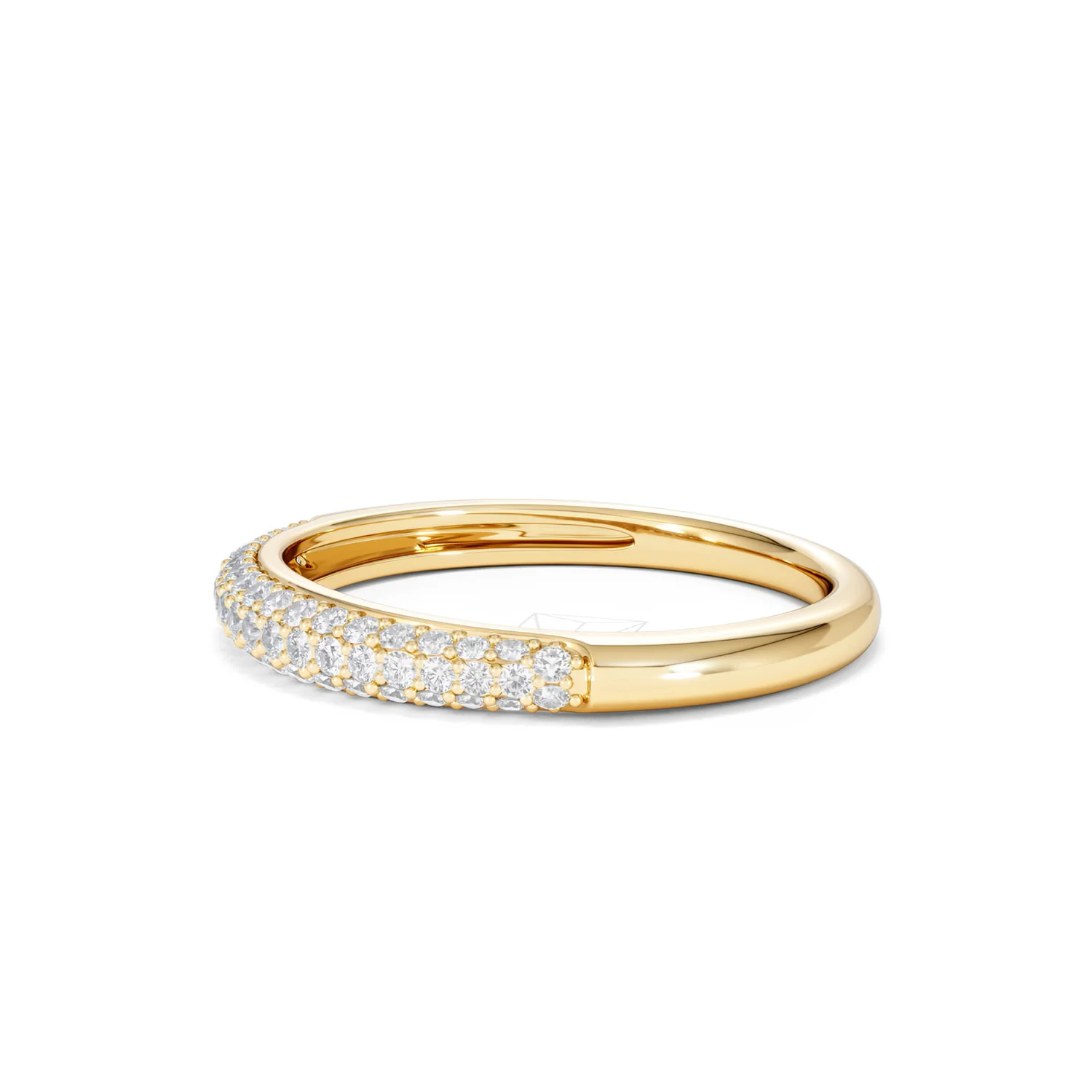 Lab Diamond Micro Pave Half Eternity Ring 0.30ct in 18k Gold Vermeil - Image 76