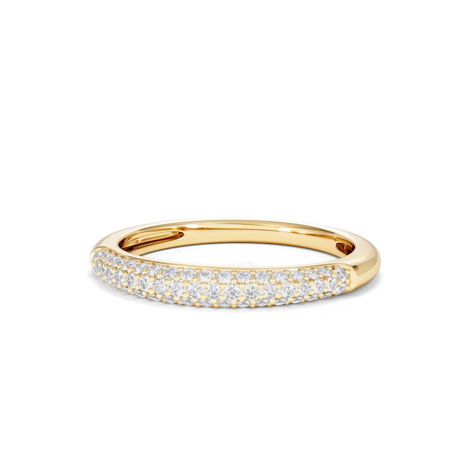 Lab Diamond Micro Pave Half Eternity Ring 0.30ct in 18k Gold Vermeil - Image 86