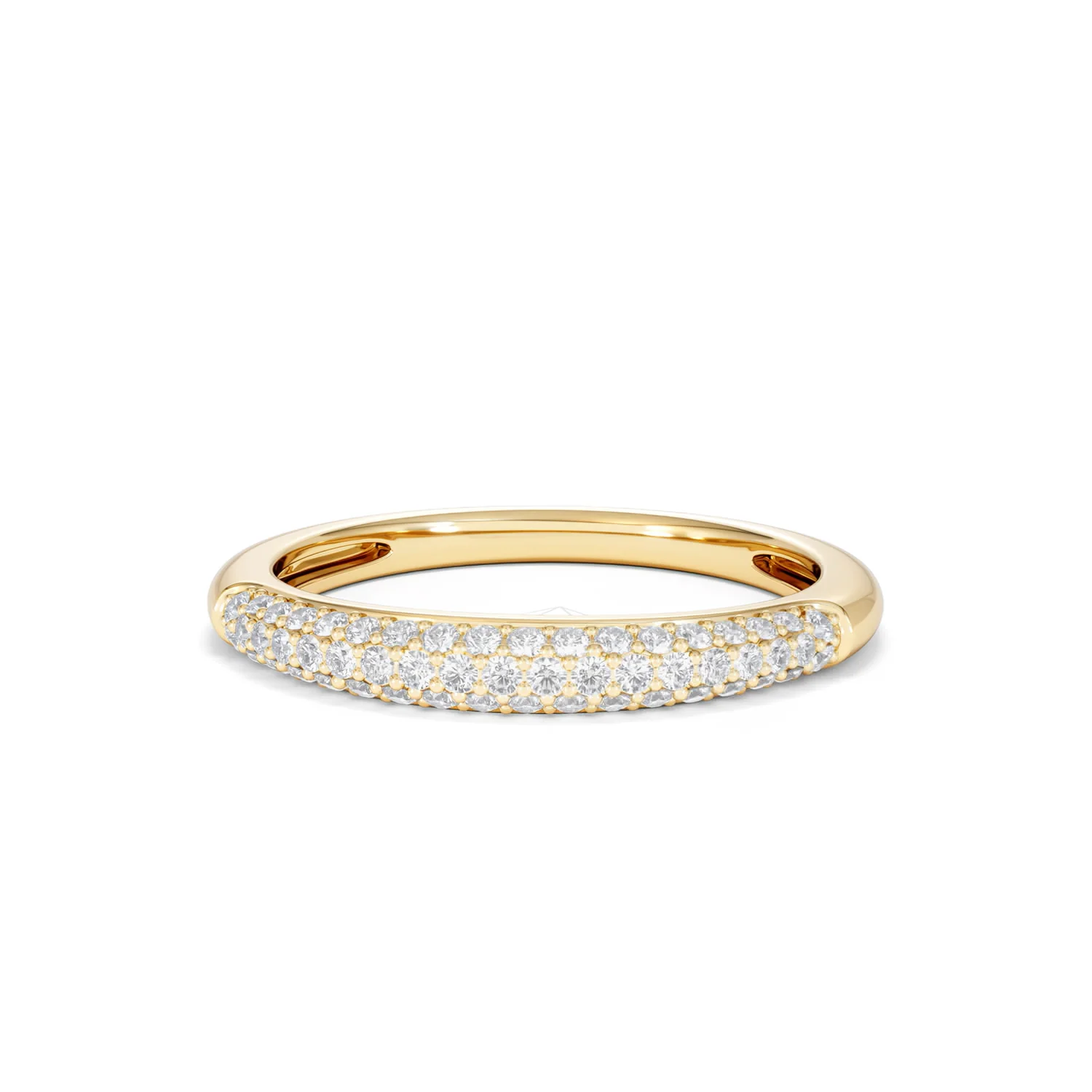 Lab Diamond Micro Pave Half Eternity Ring 0.30ct in 18k Gold Vermeil - Image 88