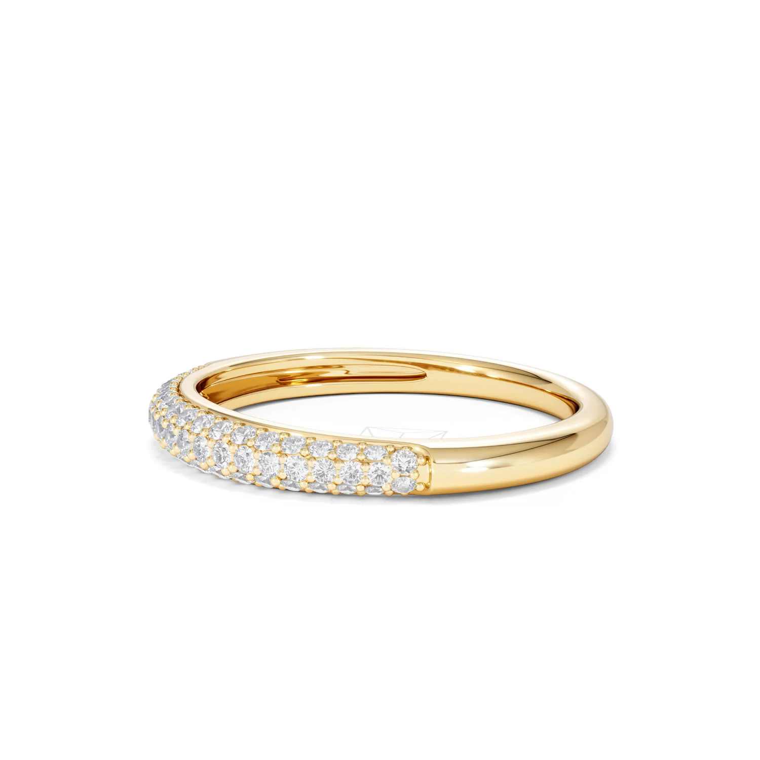 Lab Diamond Micro Pave Half Eternity Ring 0.30ct in 9k Gold - Image 77
