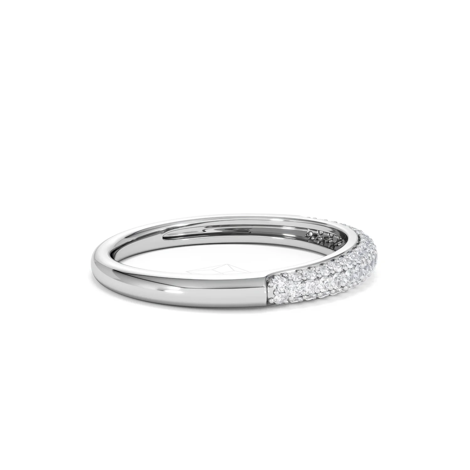 Lab Diamond Micro Pave Half Eternity Ring 0.30ct in 9k White Gold - Image 28