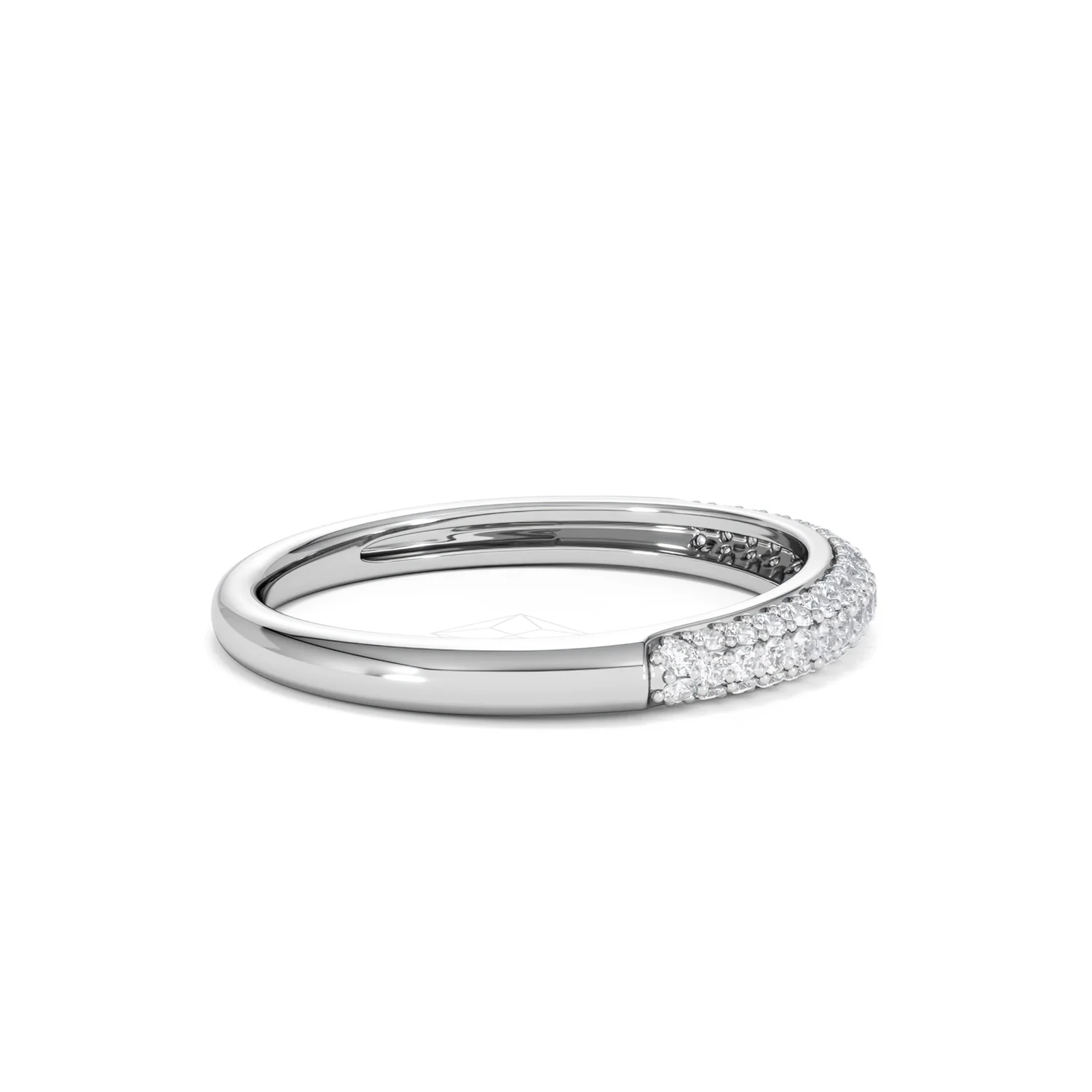 Lab Diamond Micro Pave Half Eternity Ring 0.30ct in 9k White Gold - Image 29