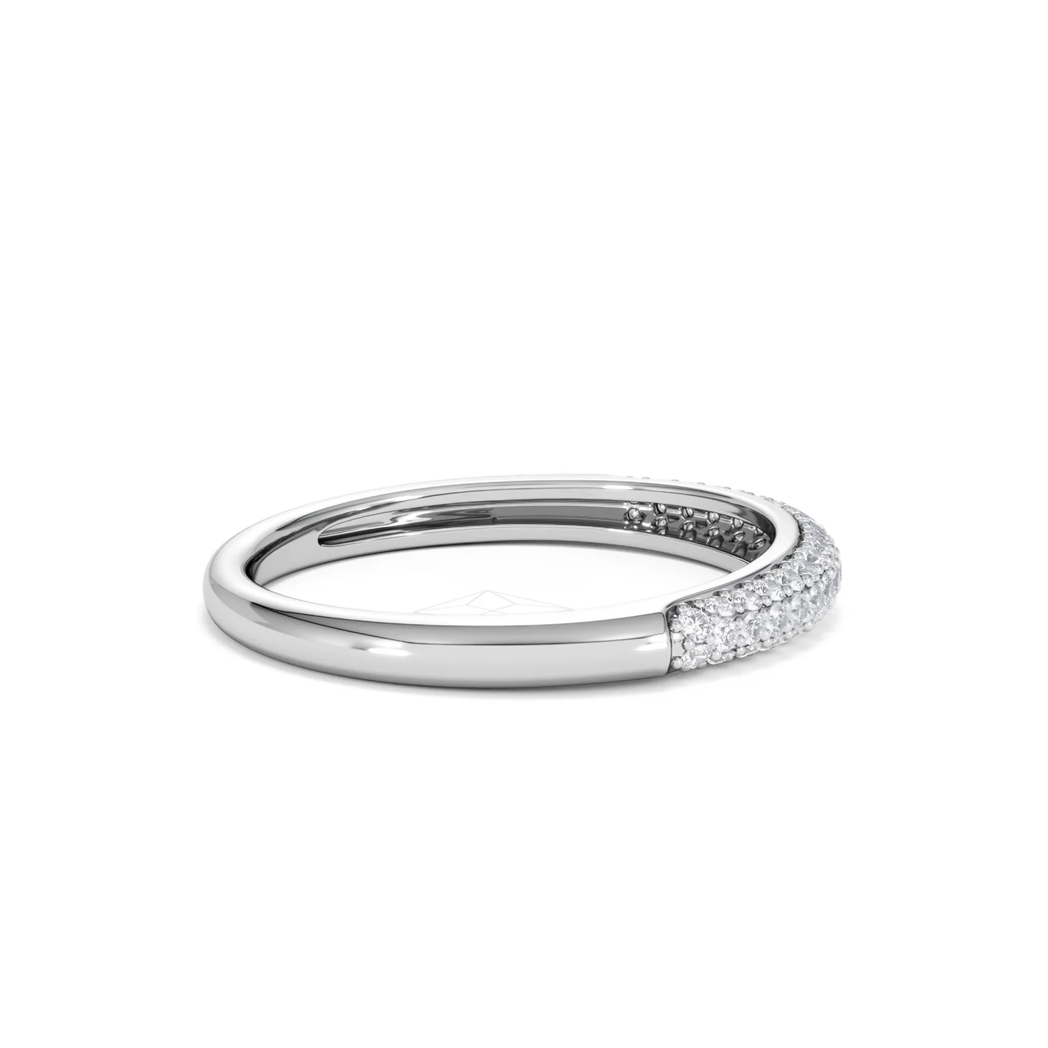 Lab Diamond Micro Pave Half Eternity Ring 0.30ct in 9k White Gold - Image 31