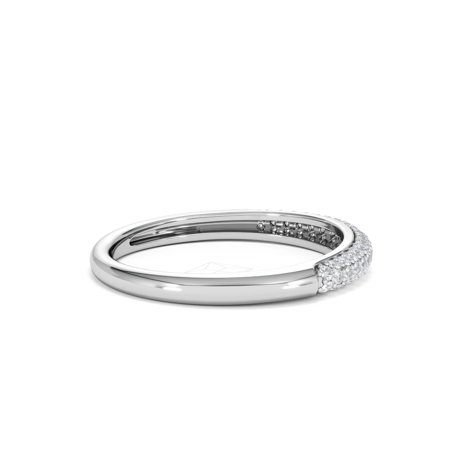 Lab Diamond Micro Pave Half Eternity Ring 0.30ct in 9k White Gold - Image 33