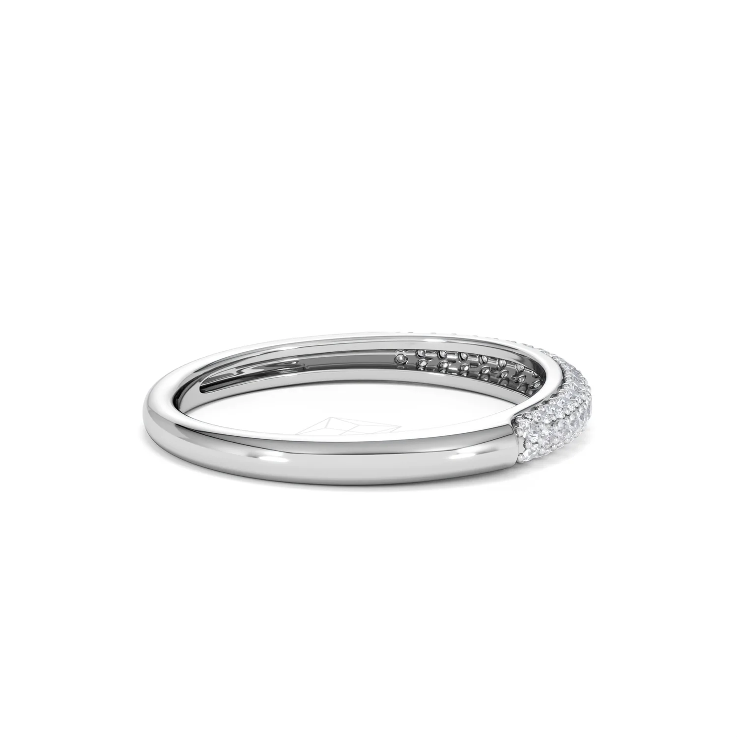 Lab Diamond Micro Pave Half Eternity Ring 0.30ct in 9k White Gold - Image 34