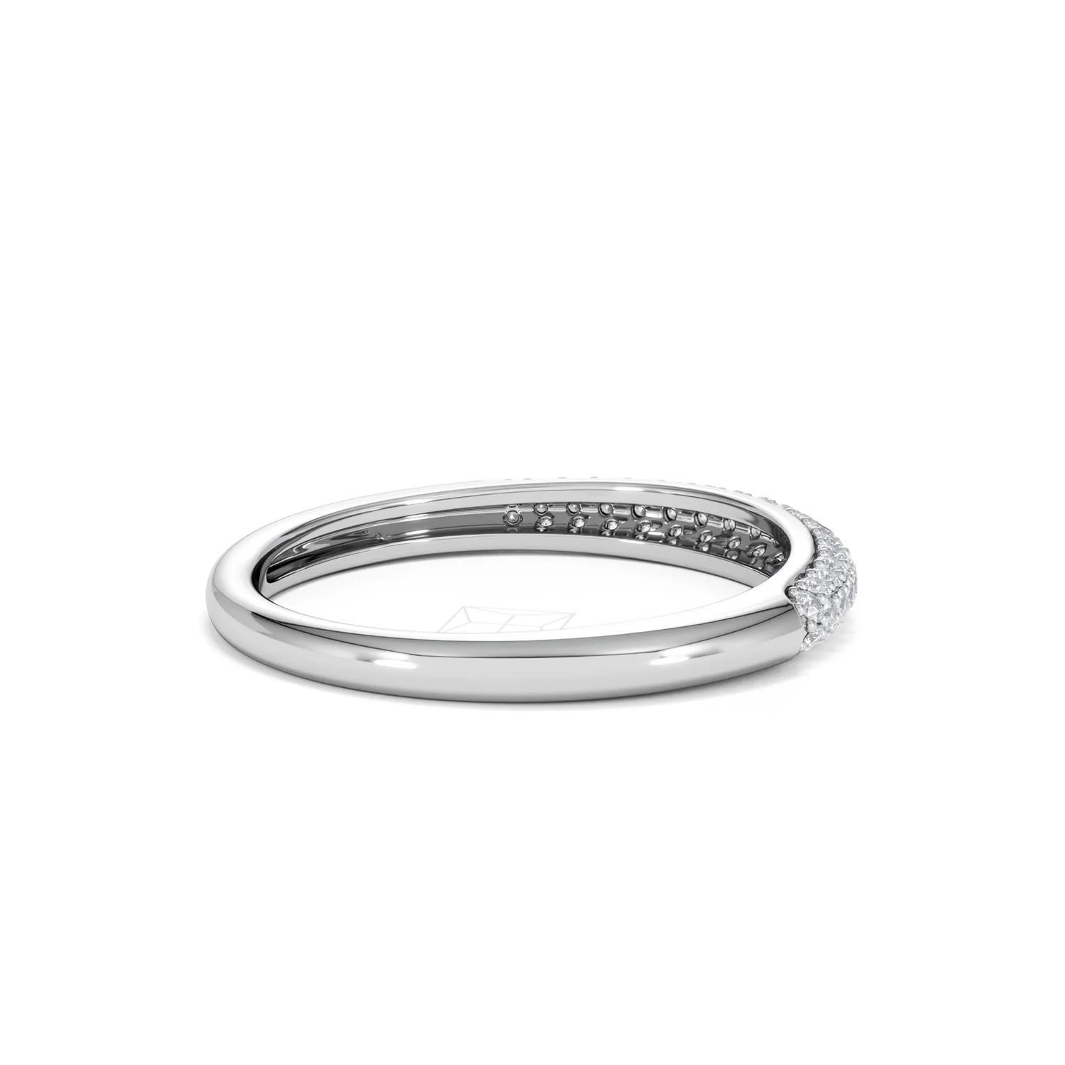 Lab Diamond Micro Pave Half Eternity Ring 0.30ct in 9k White Gold - Image 37