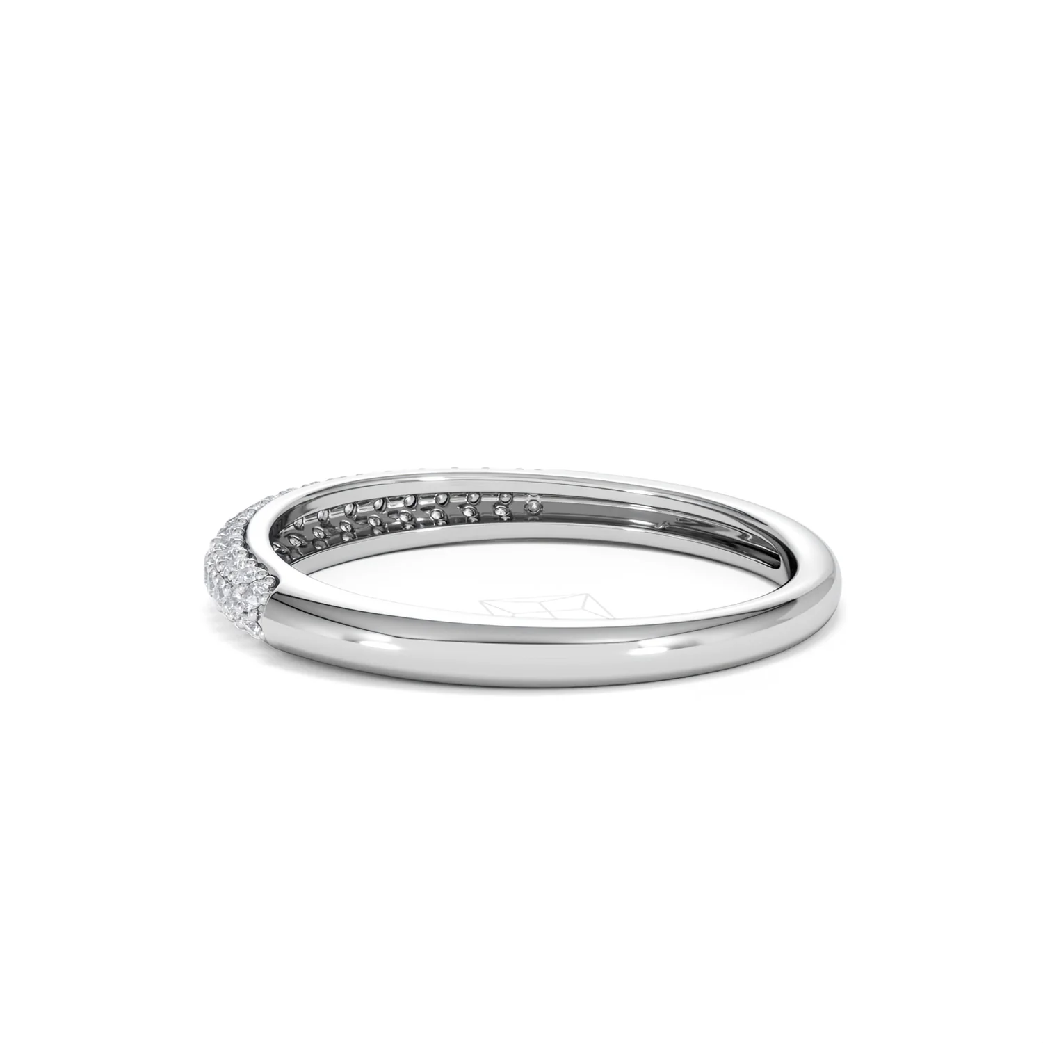 Lab Diamond Micro Pave Half Eternity Ring 0.30ct in 9k White Gold - Image 63
