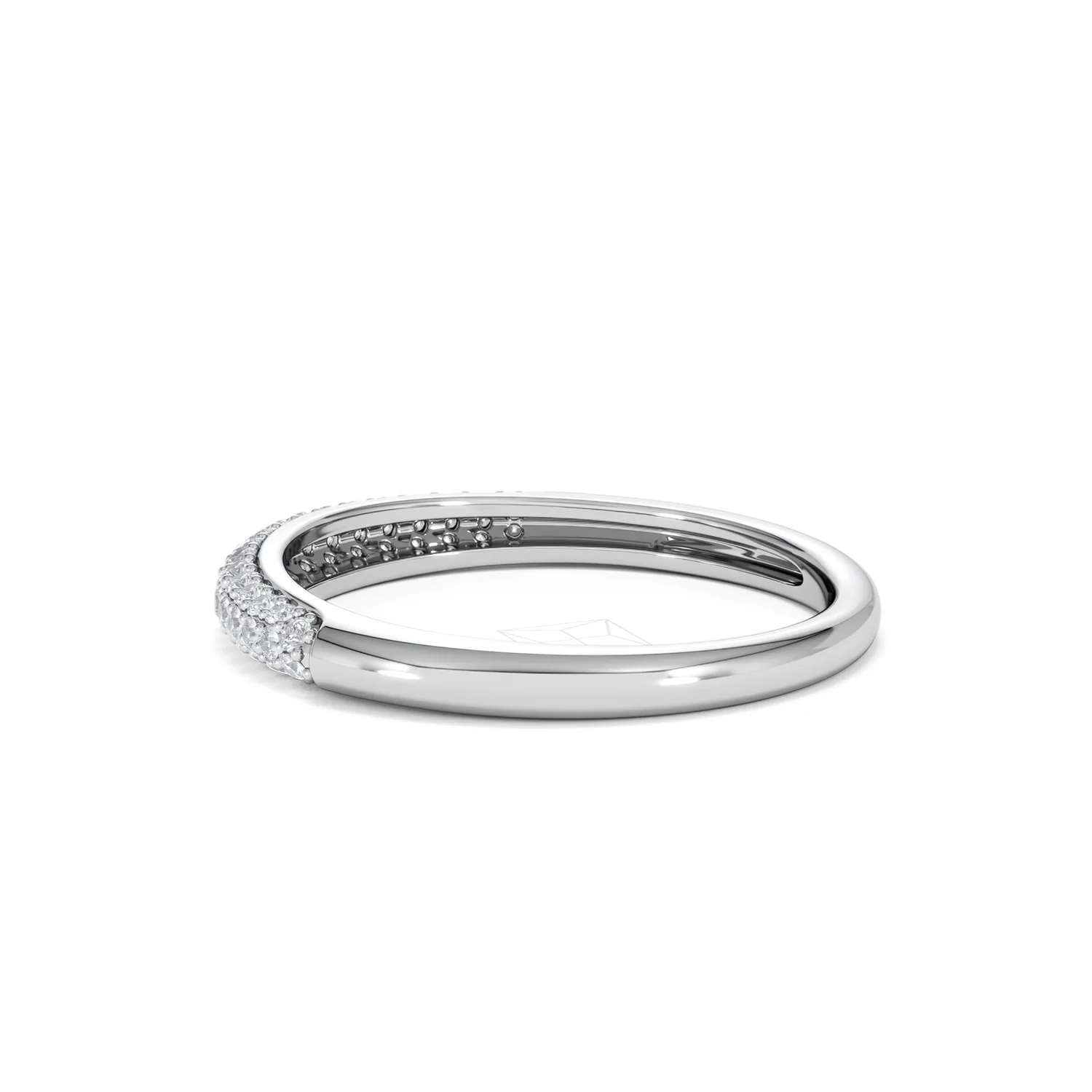 Lab Diamond Micro Pave Half Eternity Ring 0.30ct in 9k White Gold - Image 65