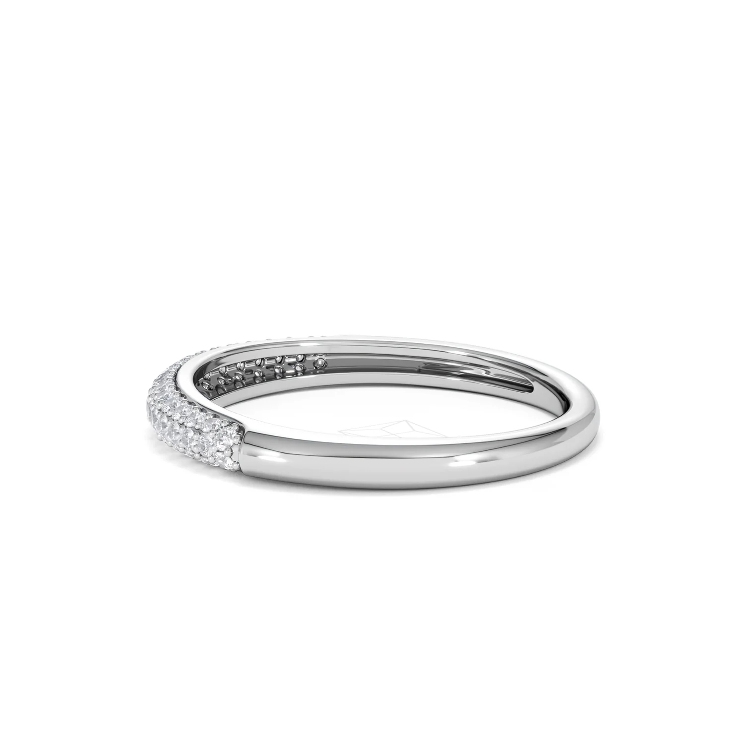 Lab Diamond Micro Pave Half Eternity Ring 0.30ct in 9k White Gold - Image 67