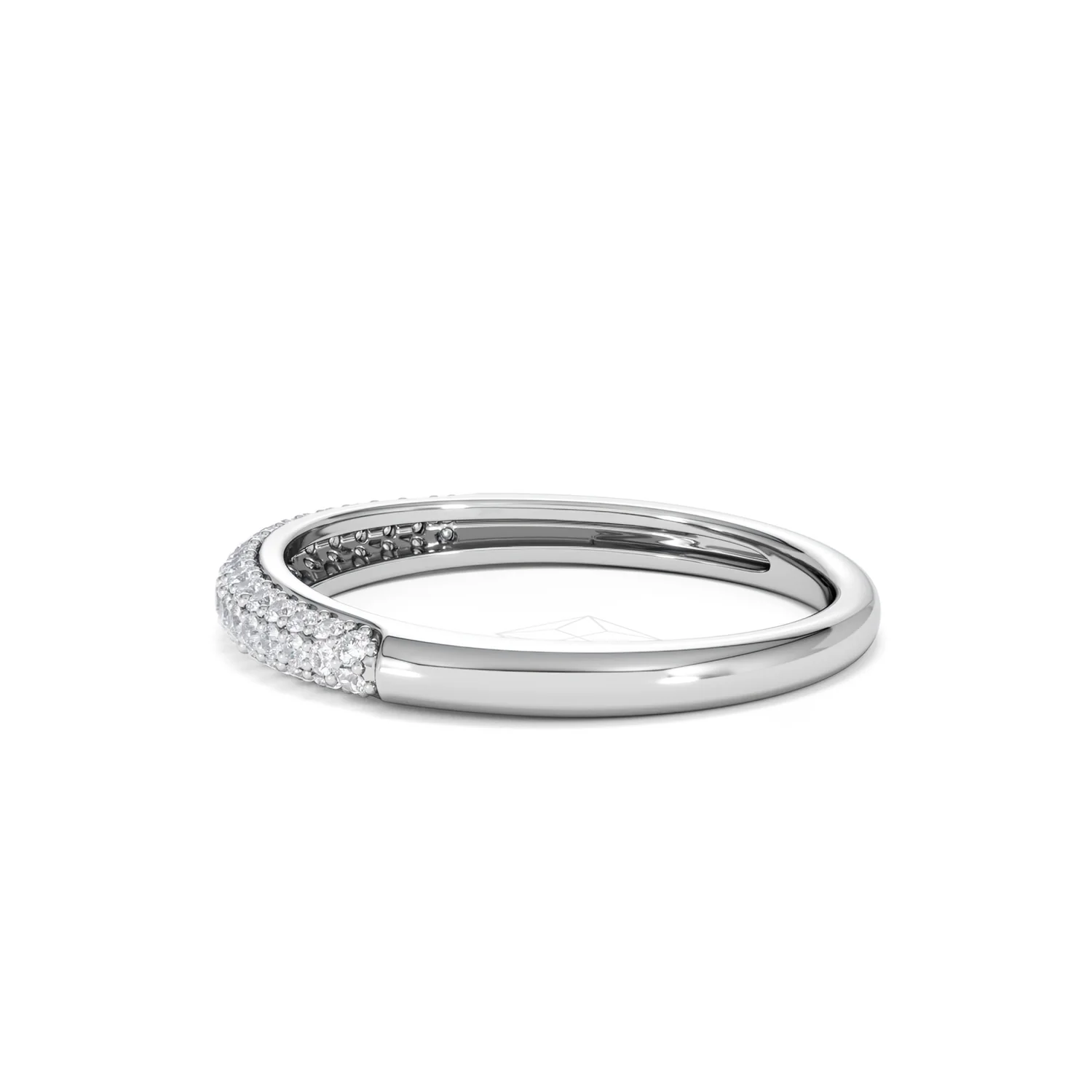 Lab Diamond Micro Pave Half Eternity Ring 0.30ct in 9k White Gold - Image 68