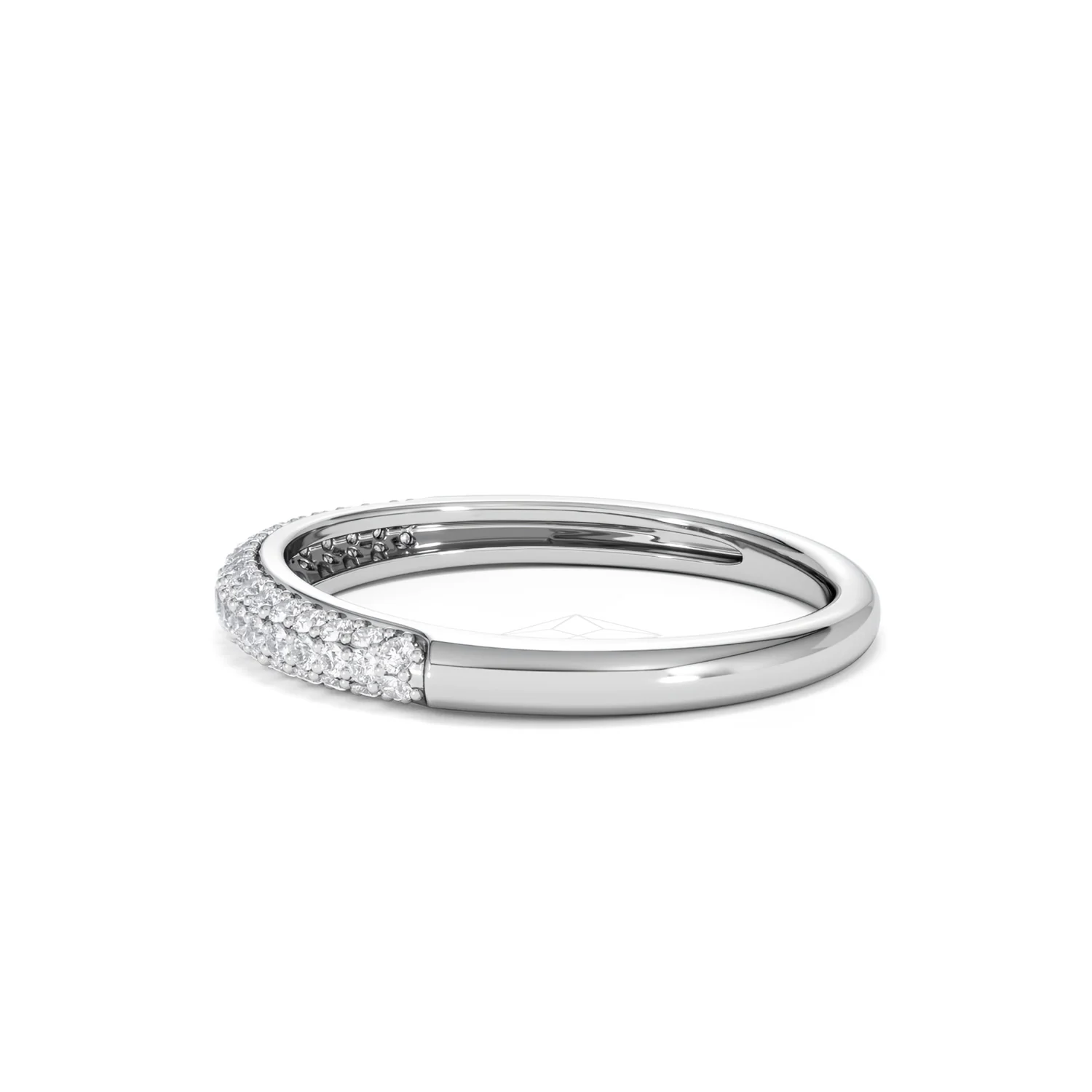 Lab Diamond Micro Pave Half Eternity Ring 0.30ct in 9k White Gold - Image 70