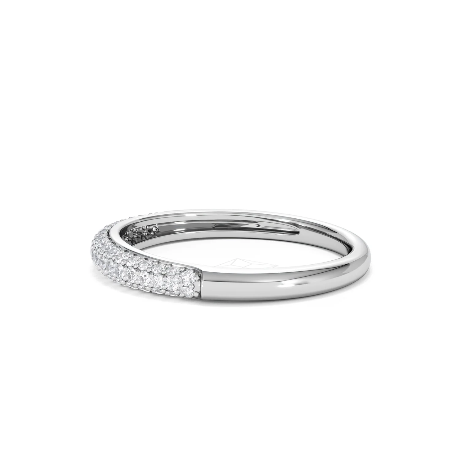 Lab Diamond Micro Pave Half Eternity Ring 0.30ct in 9k White Gold - Image 72