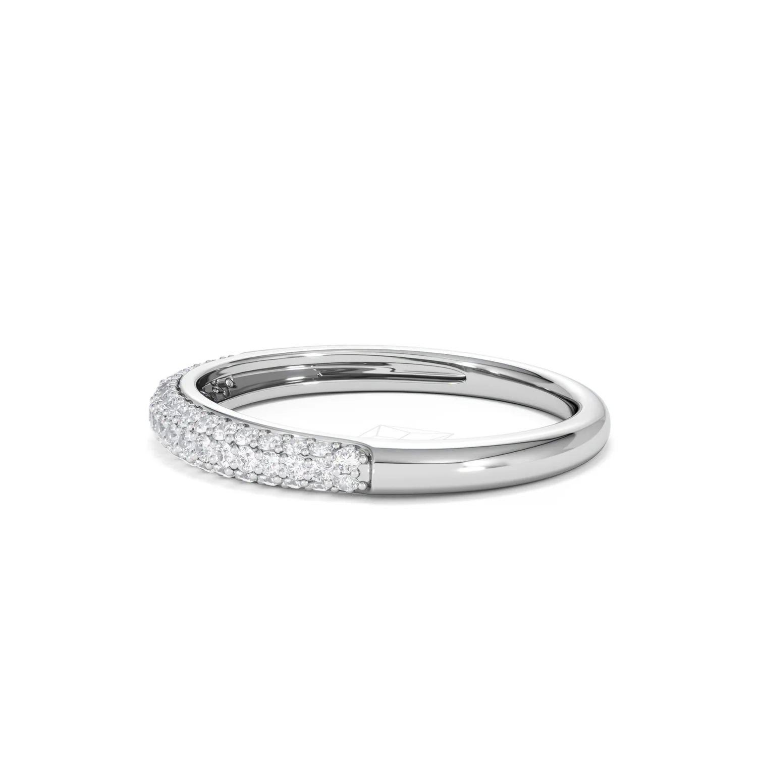 Lab Diamond Micro Pave Half Eternity Ring 0.30ct in 9k White Gold - Image 74