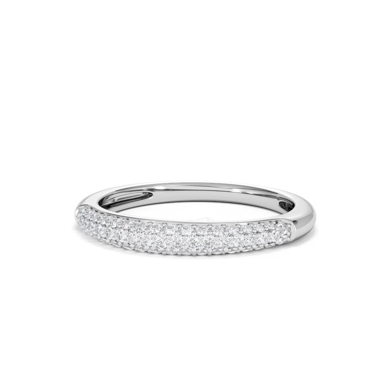 Lab Diamond Micro Pave Half Eternity Ring 0.30ct in 9k White Gold - Image 86