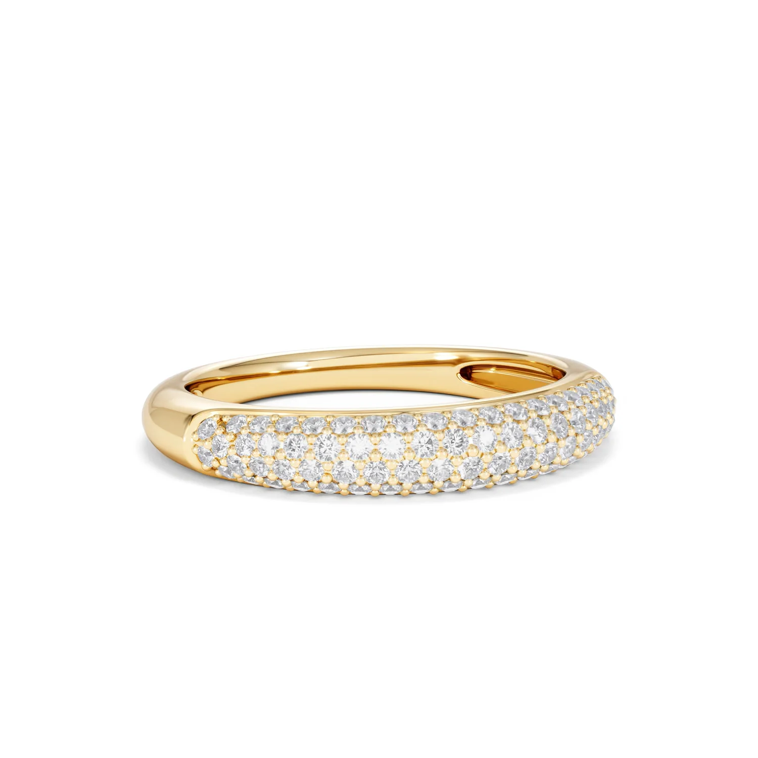 Lab Diamond Micro Pave Half Eternity Ring 0.50ct in 18k Gold Vermeil - Image 16