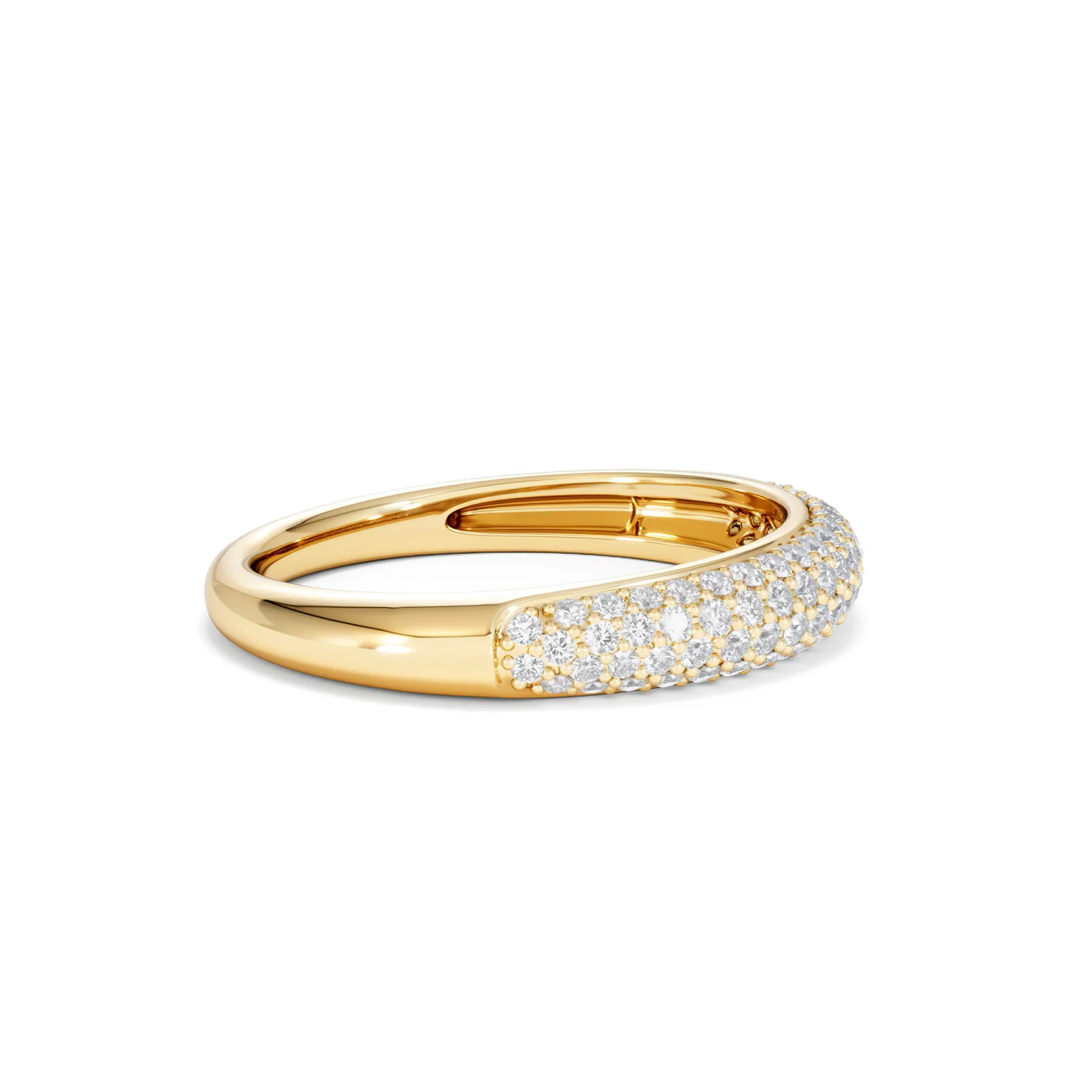 Lab Diamond Micro Pave Half Eternity Ring 0.50ct in 18k Gold Vermeil - Image 26
