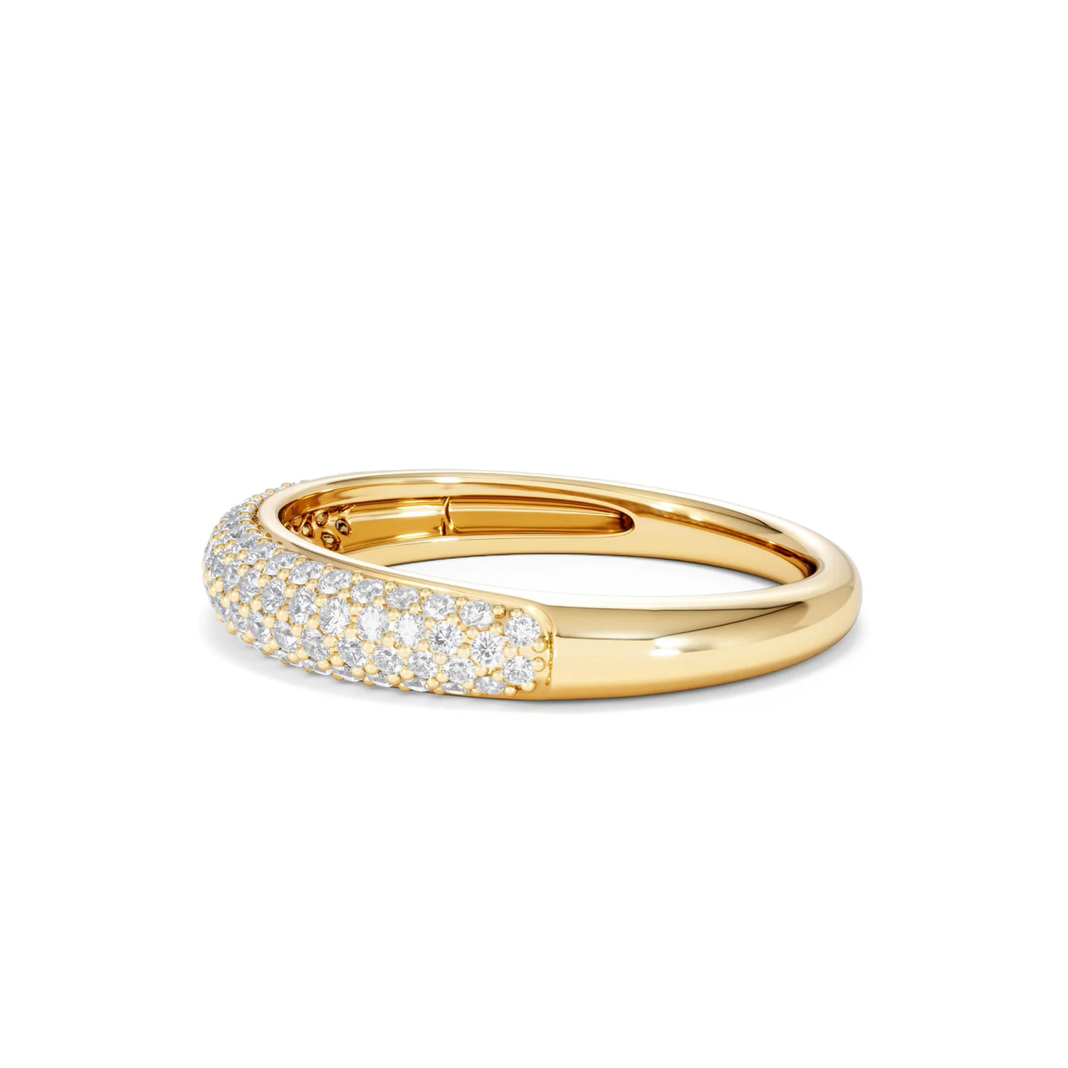Lab Diamond Micro Pave Half Eternity Ring 0.50ct in 18k Gold Vermeil - Image 75