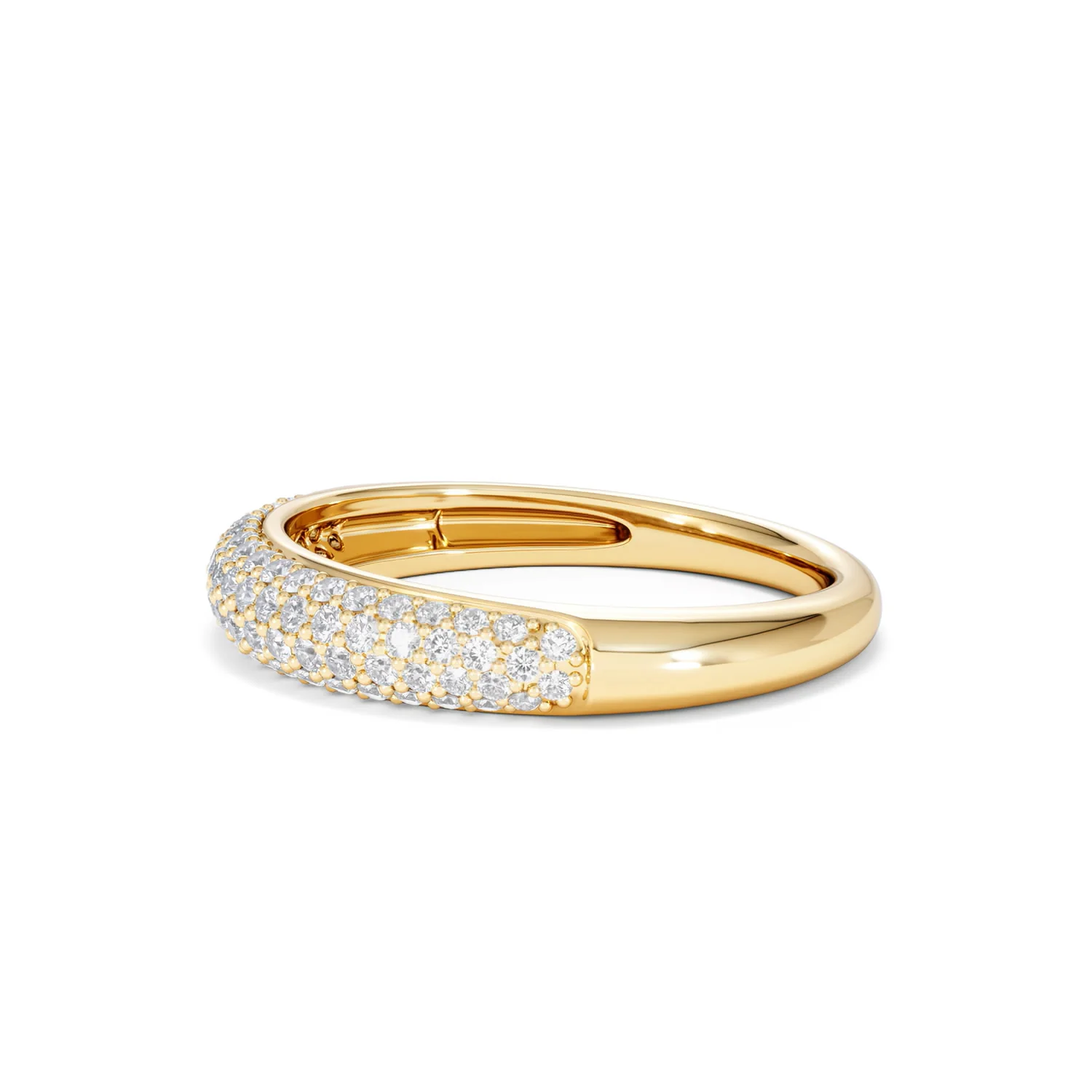 Lab Diamond Micro Pave Half Eternity Ring 0.50ct in 9k Gold - Image 76