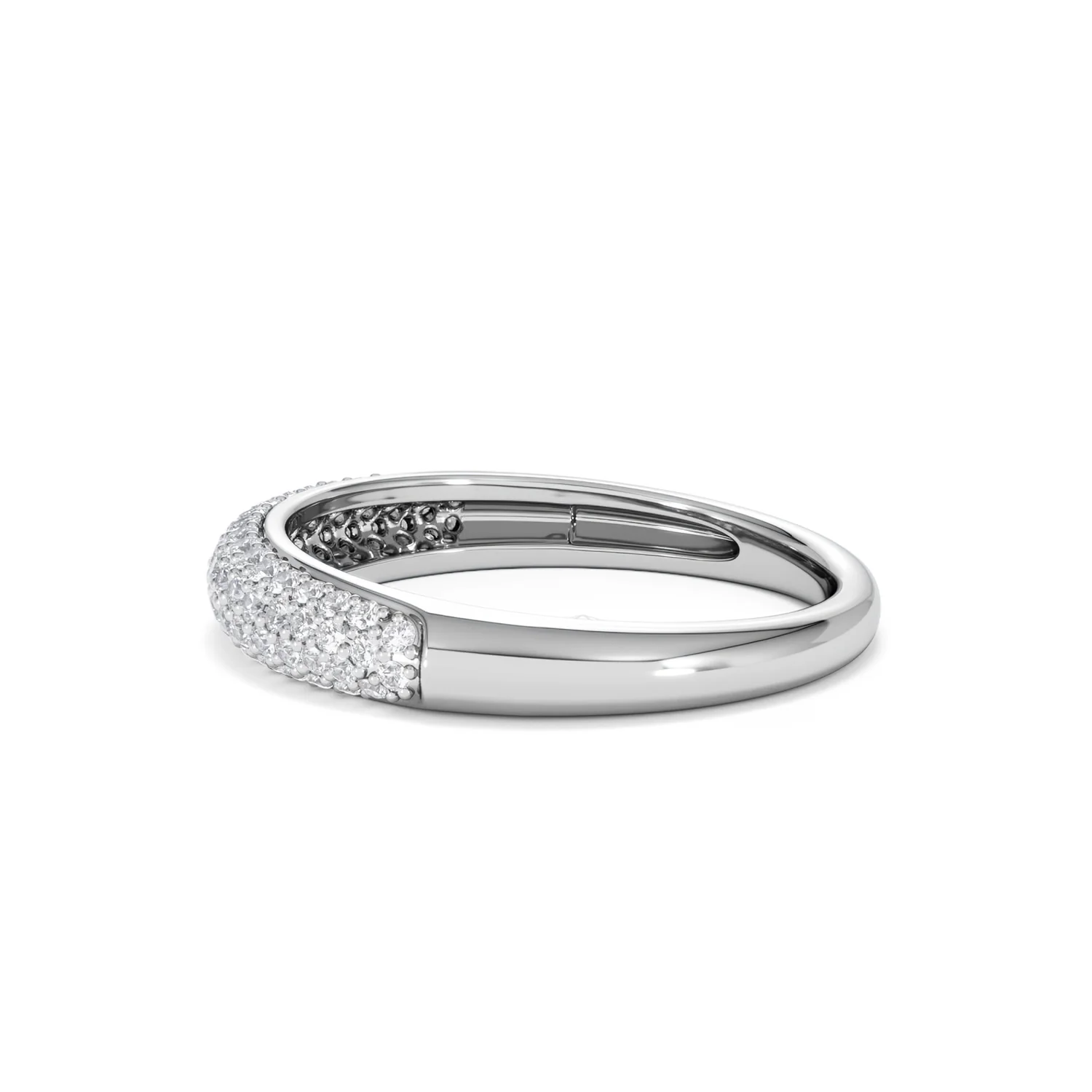 Lab Diamond Micro Pave Half Eternity Ring 0.50ct in 9k White Gold - Image 70