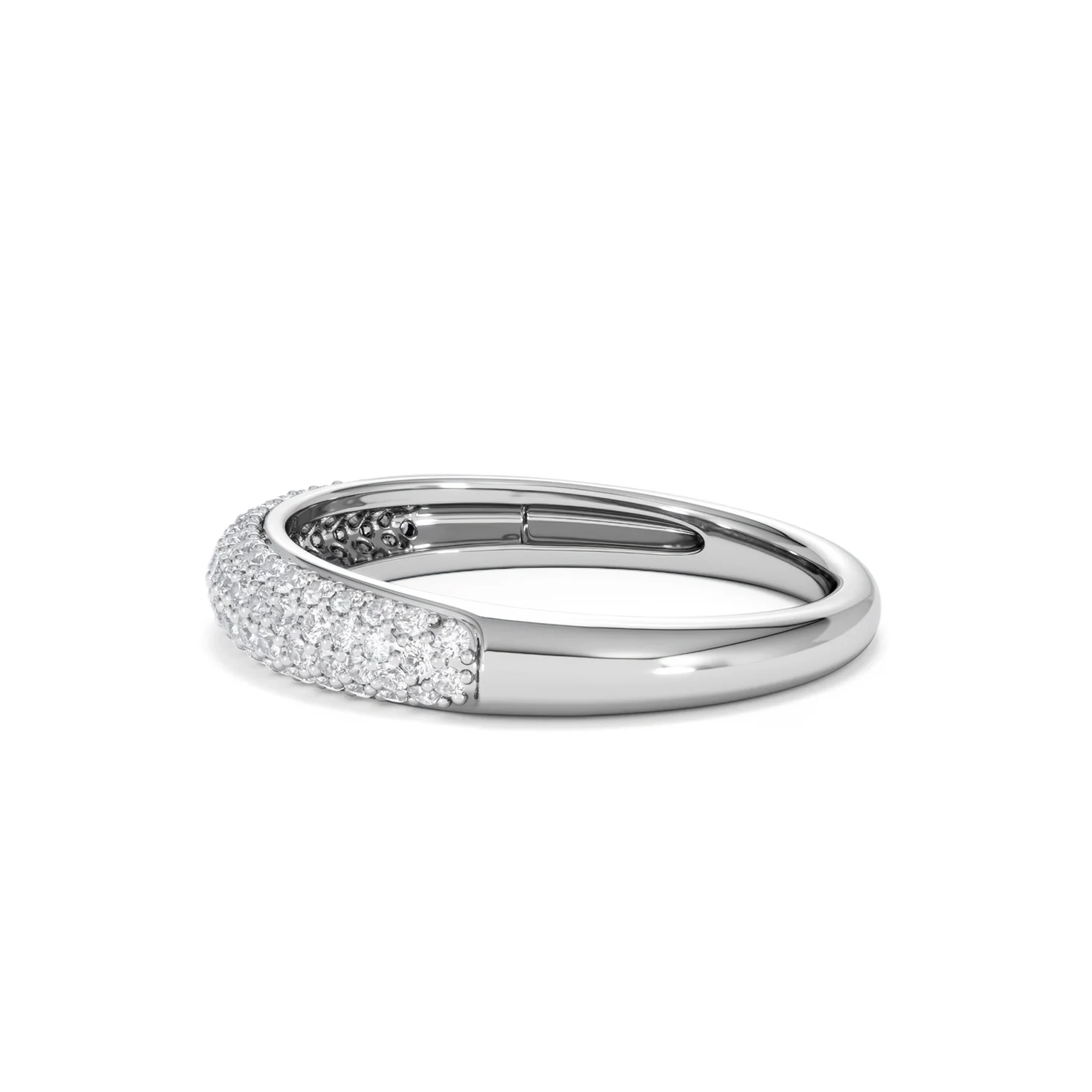 Lab Diamond Micro Pave Half Eternity Ring 0.50ct in 9k White Gold - Image 72