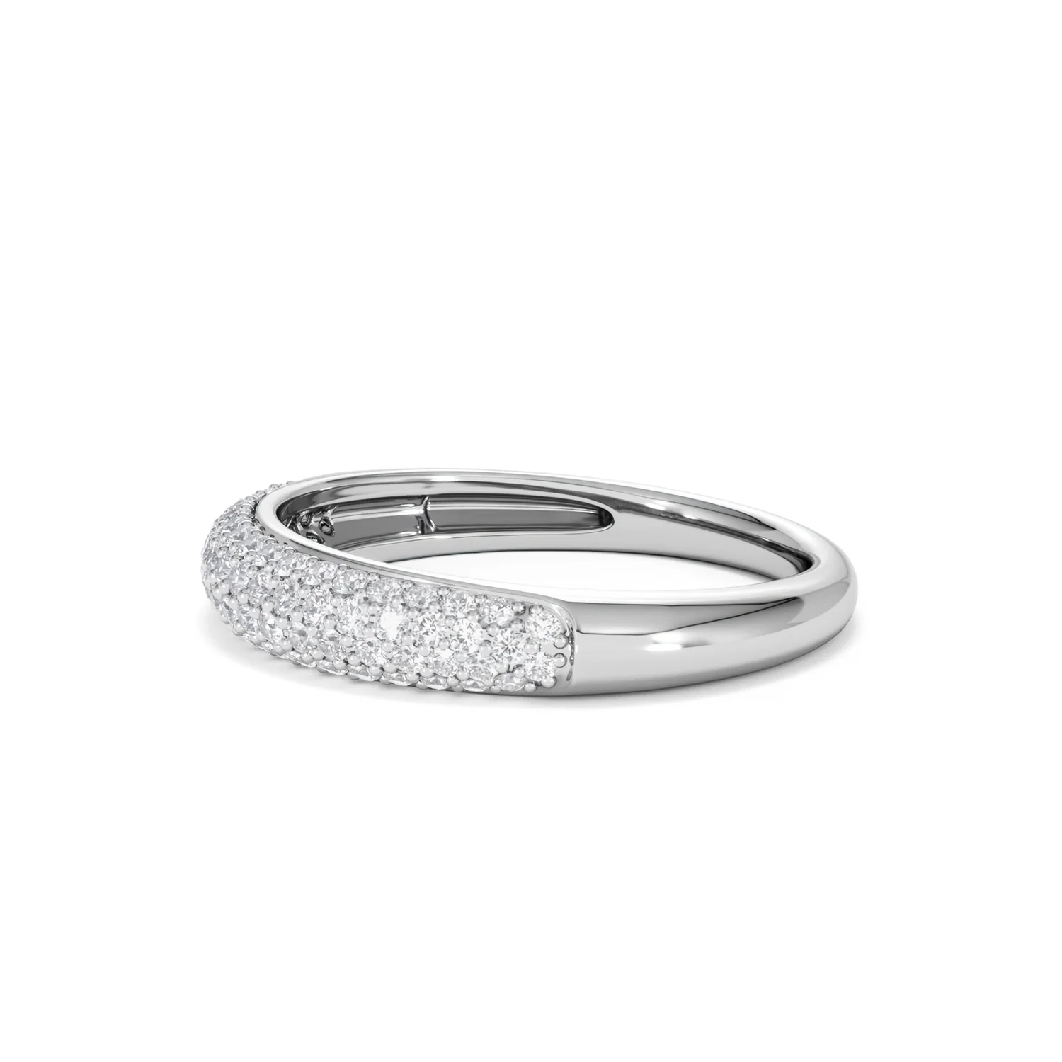 Lab Diamond Micro Pave Half Eternity Ring 0.50ct in 9k White Gold - Image 76