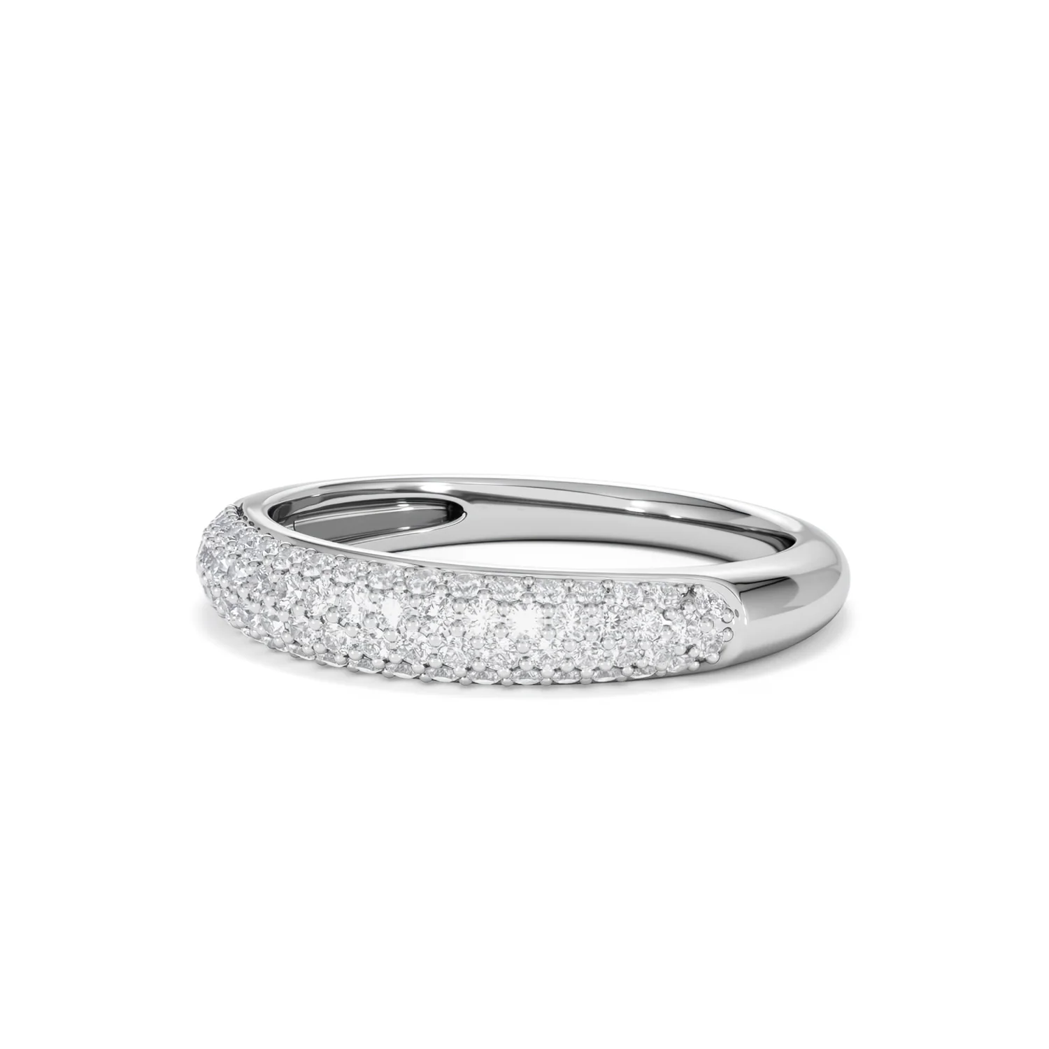 Lab Diamond Micro Pave Half Eternity Ring 0.50ct in 9k White Gold - Image 83