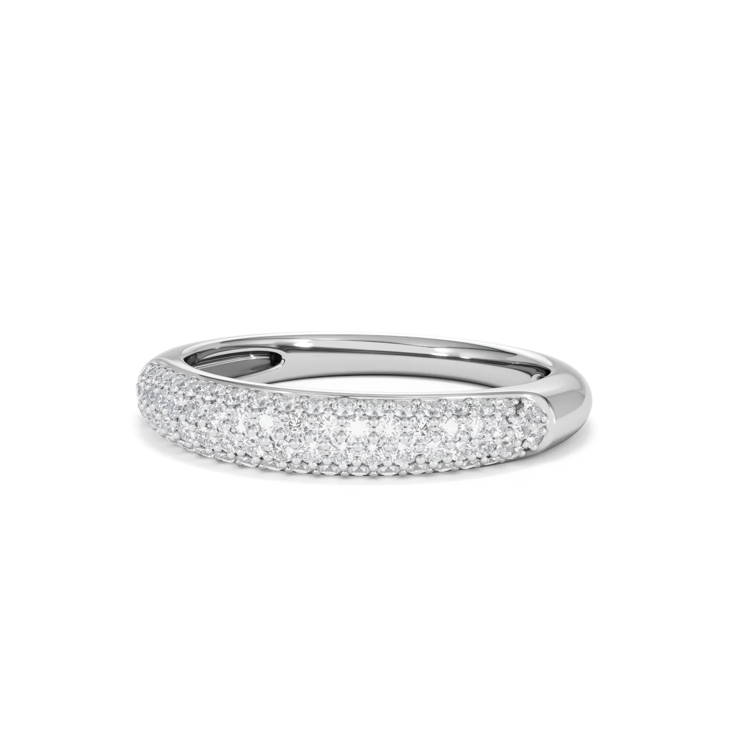 Lab Diamond Micro Pave Half Eternity Ring 0.50ct in 9k White Gold - Image 86