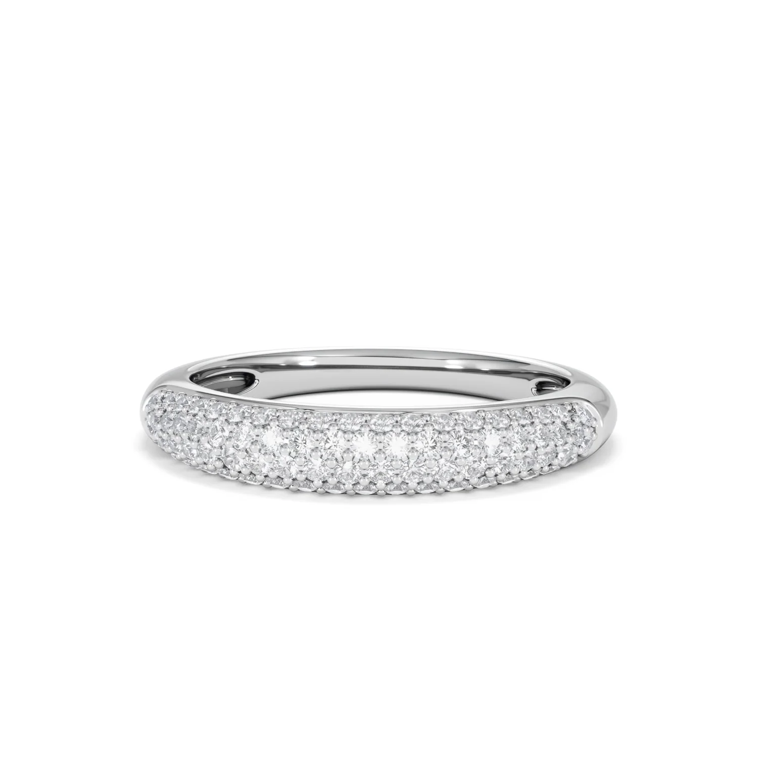 Lab Diamond Micro Pave Half Eternity Ring 0.50ct in 9k White Gold - Image 89