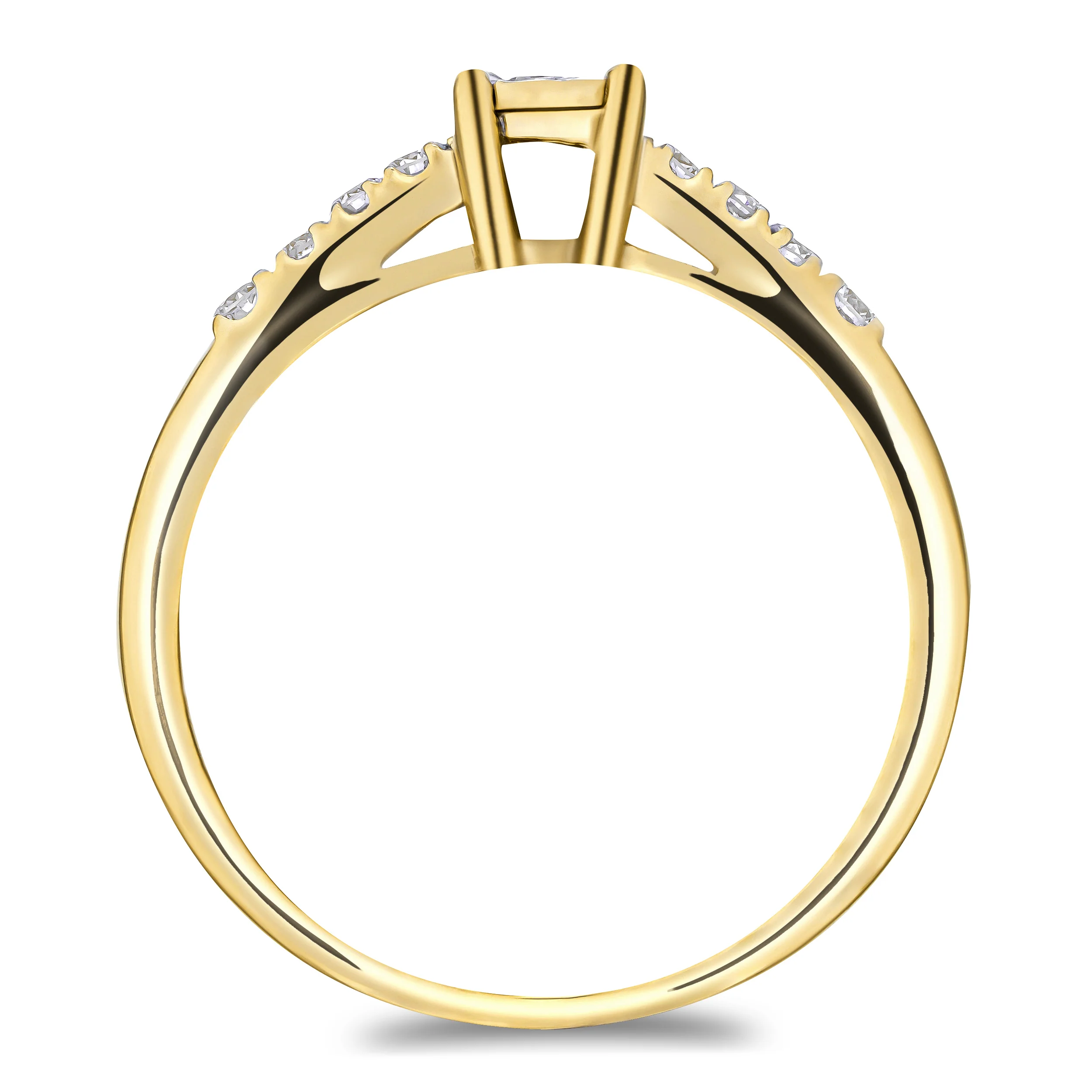 Lab Diamond Side Stone Engagement Ring 0.25ct H/Si in 18K Gold Vermeil - Image 3