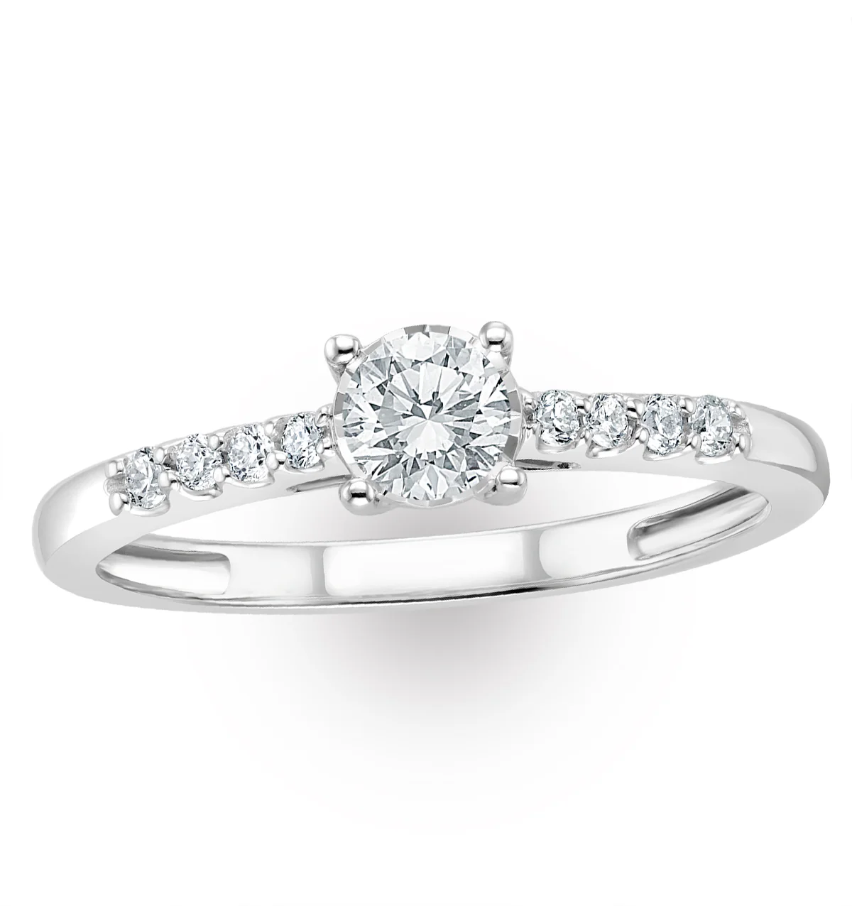 Lab Diamond Side Stone Engagement Ring 0.25ct H/Si in 925 Silver - Image 3
