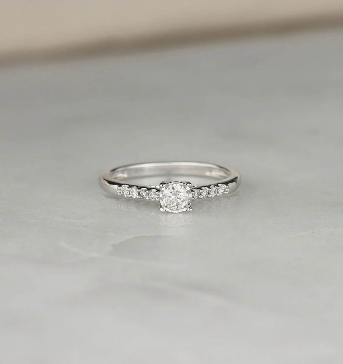 Lab Diamond Side Stone Engagement Ring 0.25ct H/Si in 925 Silver - Image 6