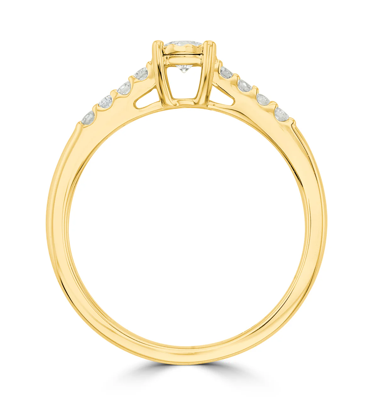 Lab Diamond Side Stone Engagement Ring 0.25ct H/Si in 9K Gold - Image 4