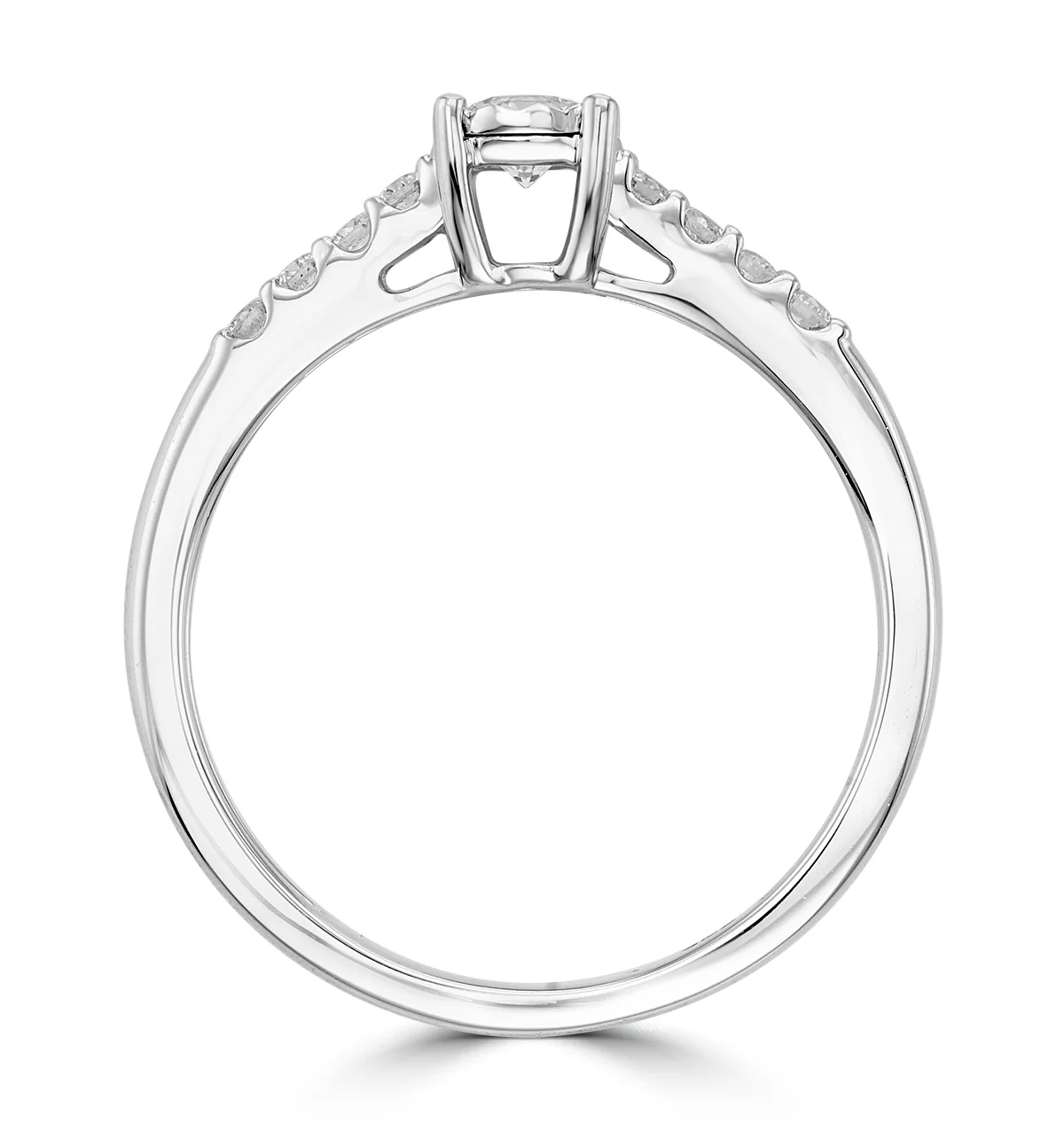 Lab Diamond Side Stone Engagement Ring 0.25ct H/Si in 9K White Gold - Image 4