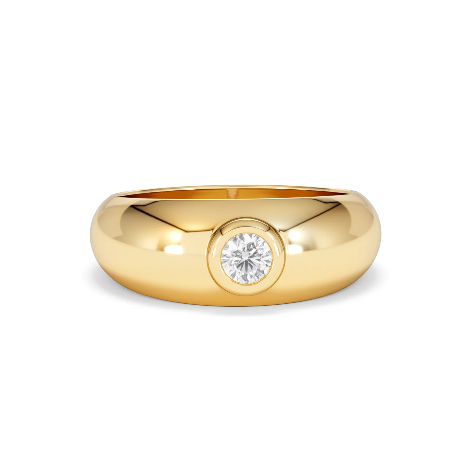Lab Diamond Signet Ring 0.25ct in 18K Gold Vermeil H/SI - Image 11