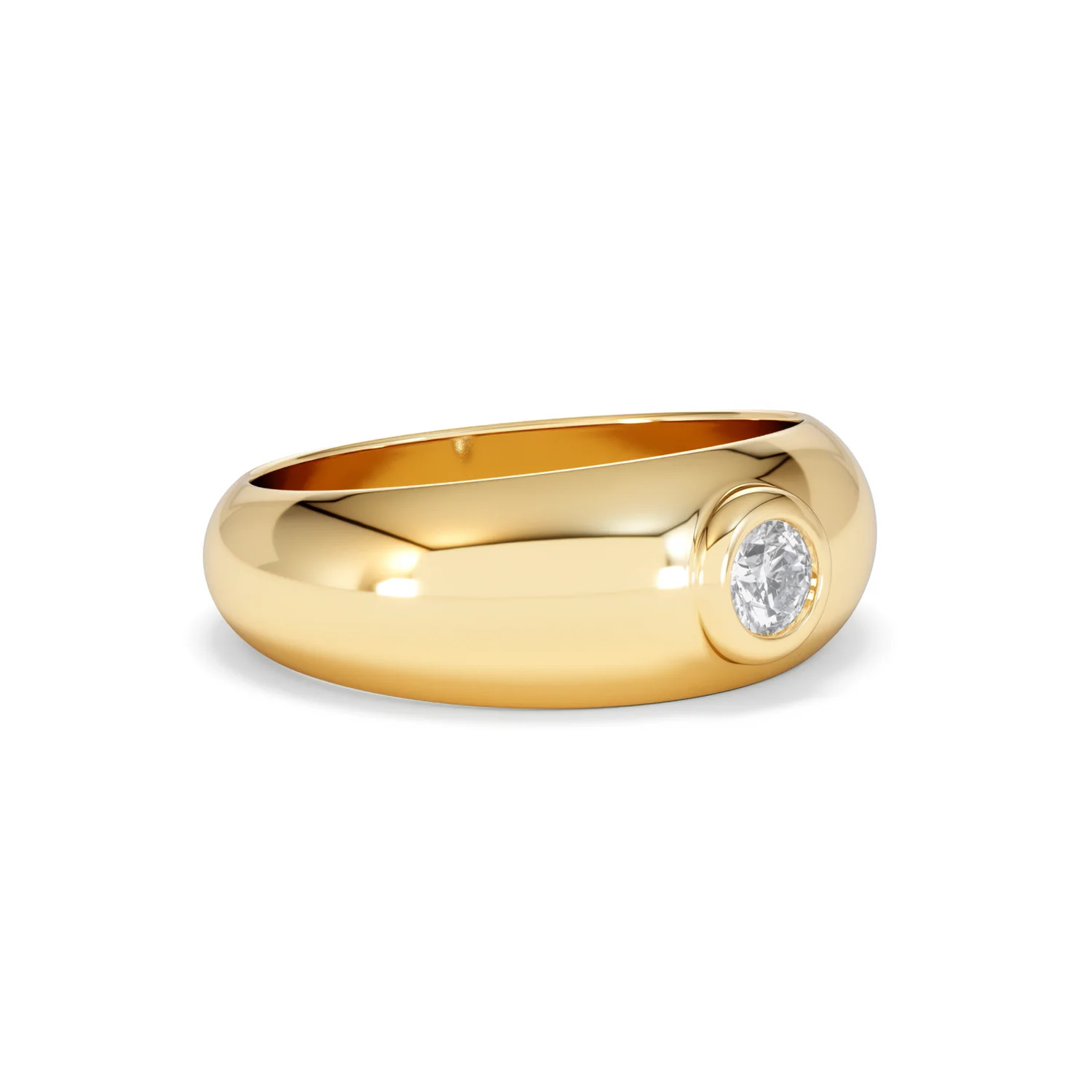 Lab Diamond Signet Ring 0.25ct in 18K Gold Vermeil H/SI - Image 19