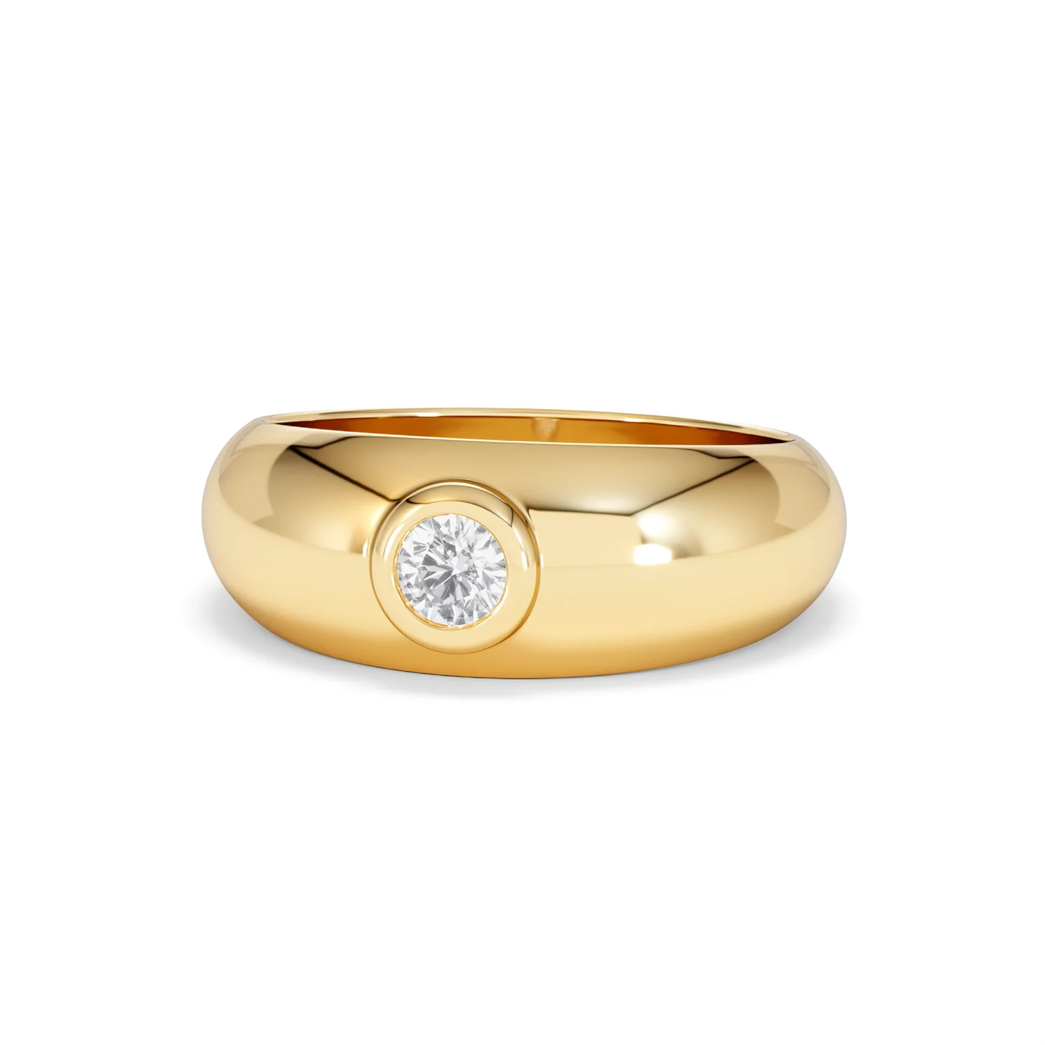 Lab Diamond Signet Ring 0.25ct in 18K Gold Vermeil H/SI - Image 87