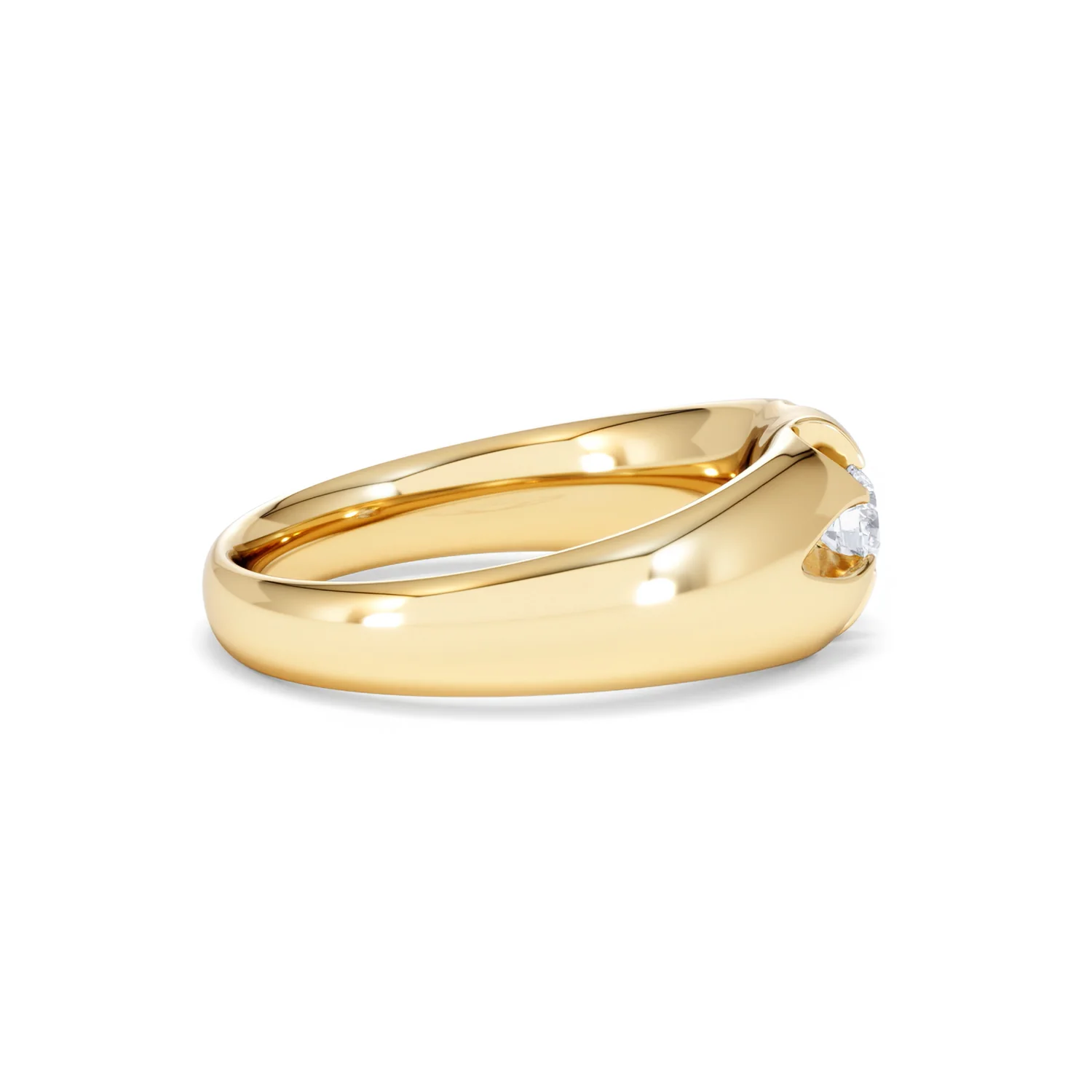 Lab Diamond Signet Ring 0.25ct Round Cut in 18K Gold Vermeil - Image 29