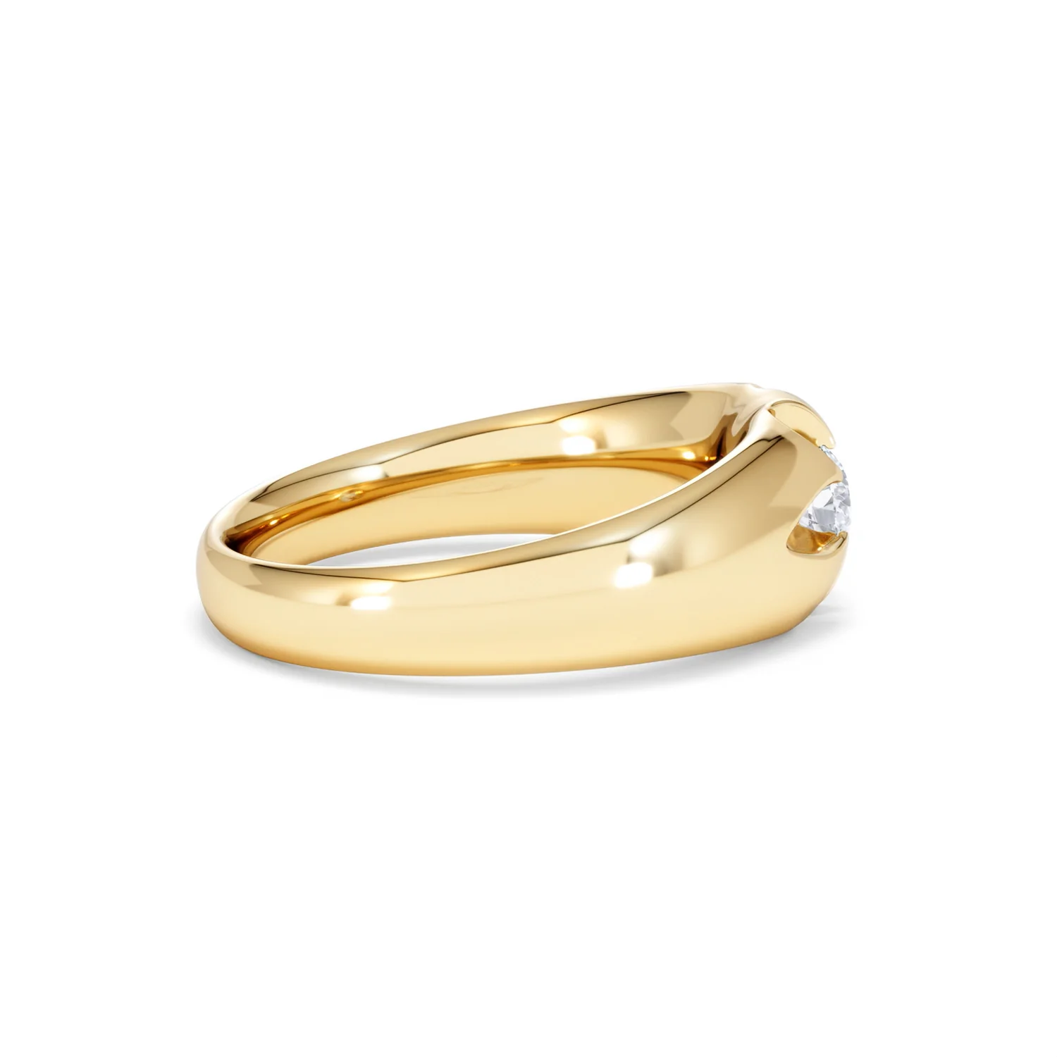 Lab Diamond Signet Ring 0.25ct Round Cut in 18K Gold Vermeil - Image 30