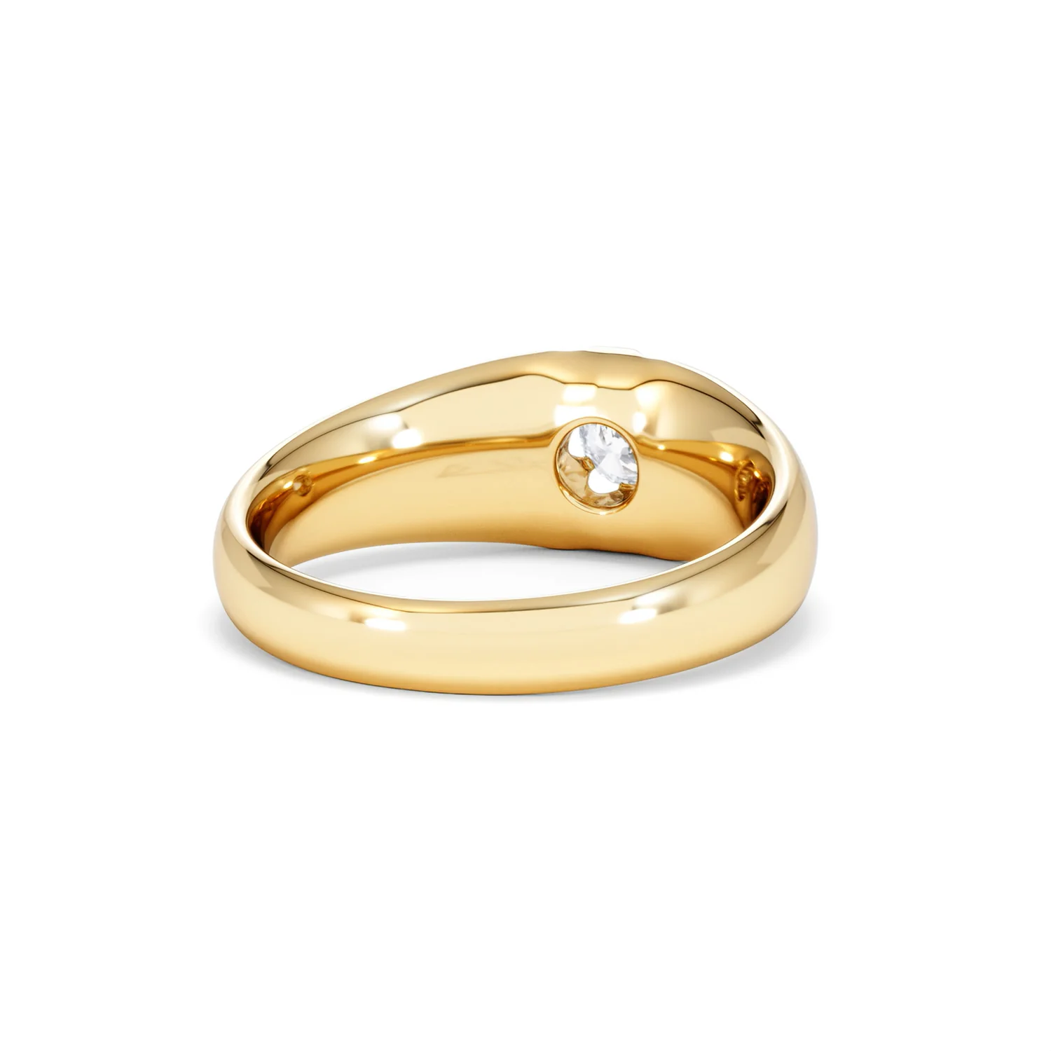 Lab Diamond Signet Ring 0.25ct Round Cut in 18K Gold Vermeil - Image 44