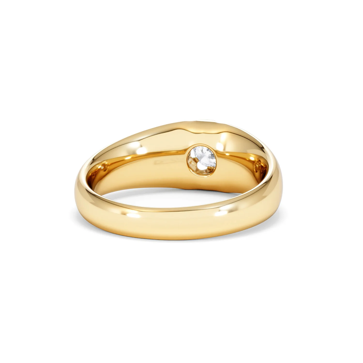Lab Diamond Signet Ring 0.25ct Round Cut in 18K Gold Vermeil - Image 45
